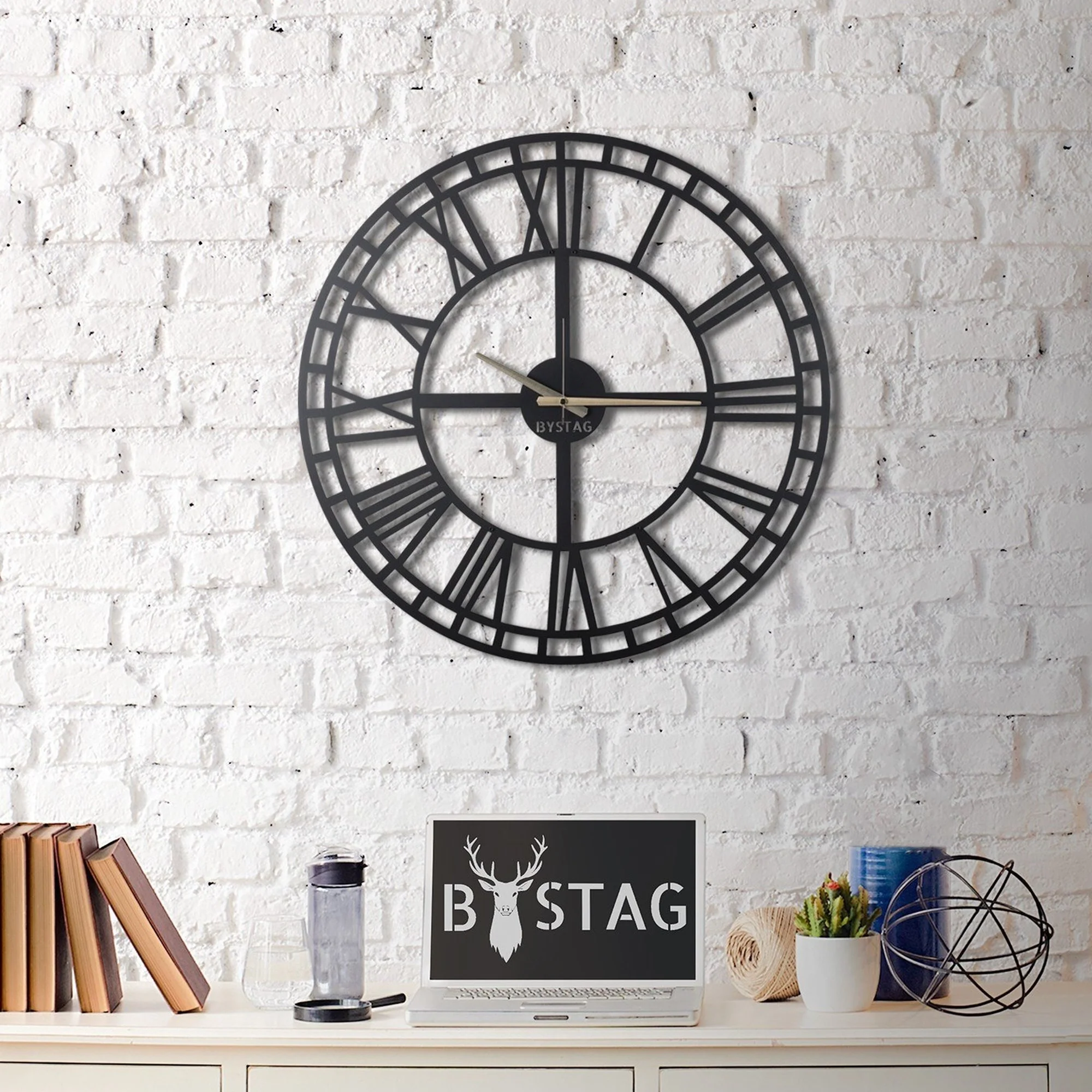 Reloj De Pared Metal Números Romanos 70x70 - Image 2