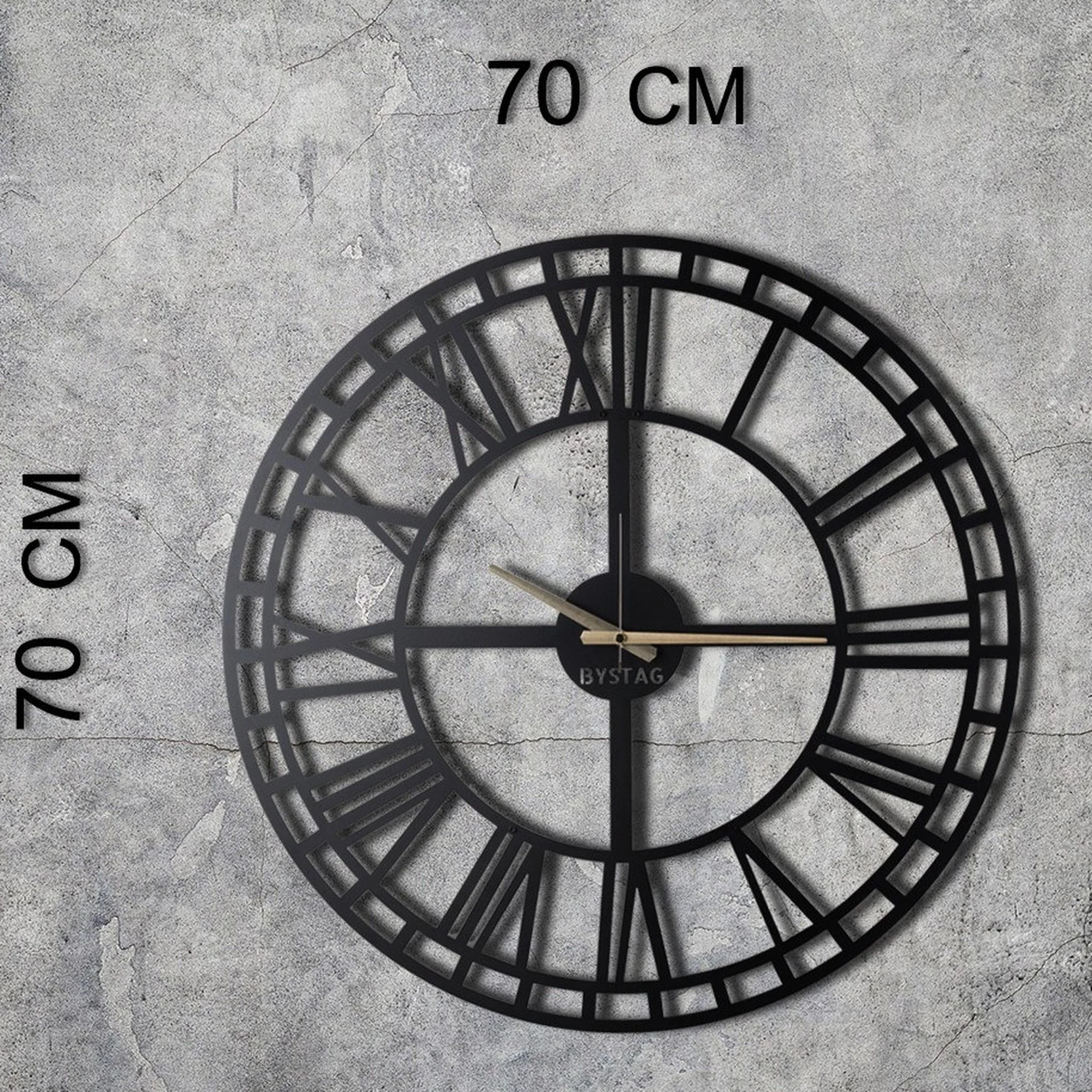 Reloj De Pared Metal Números Romanos 70x70 - Image 3
