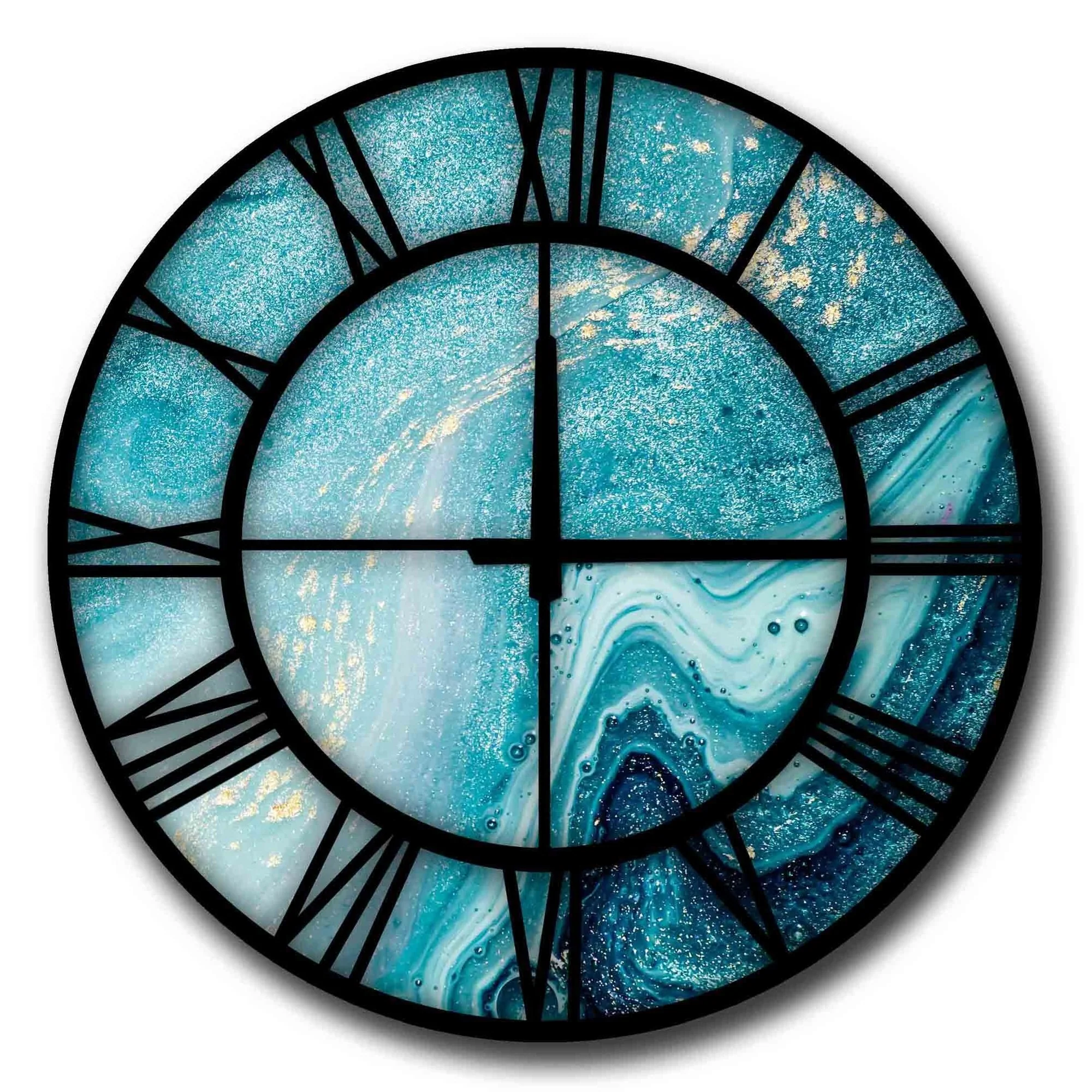 Reloj Mdf Decorativo Azul