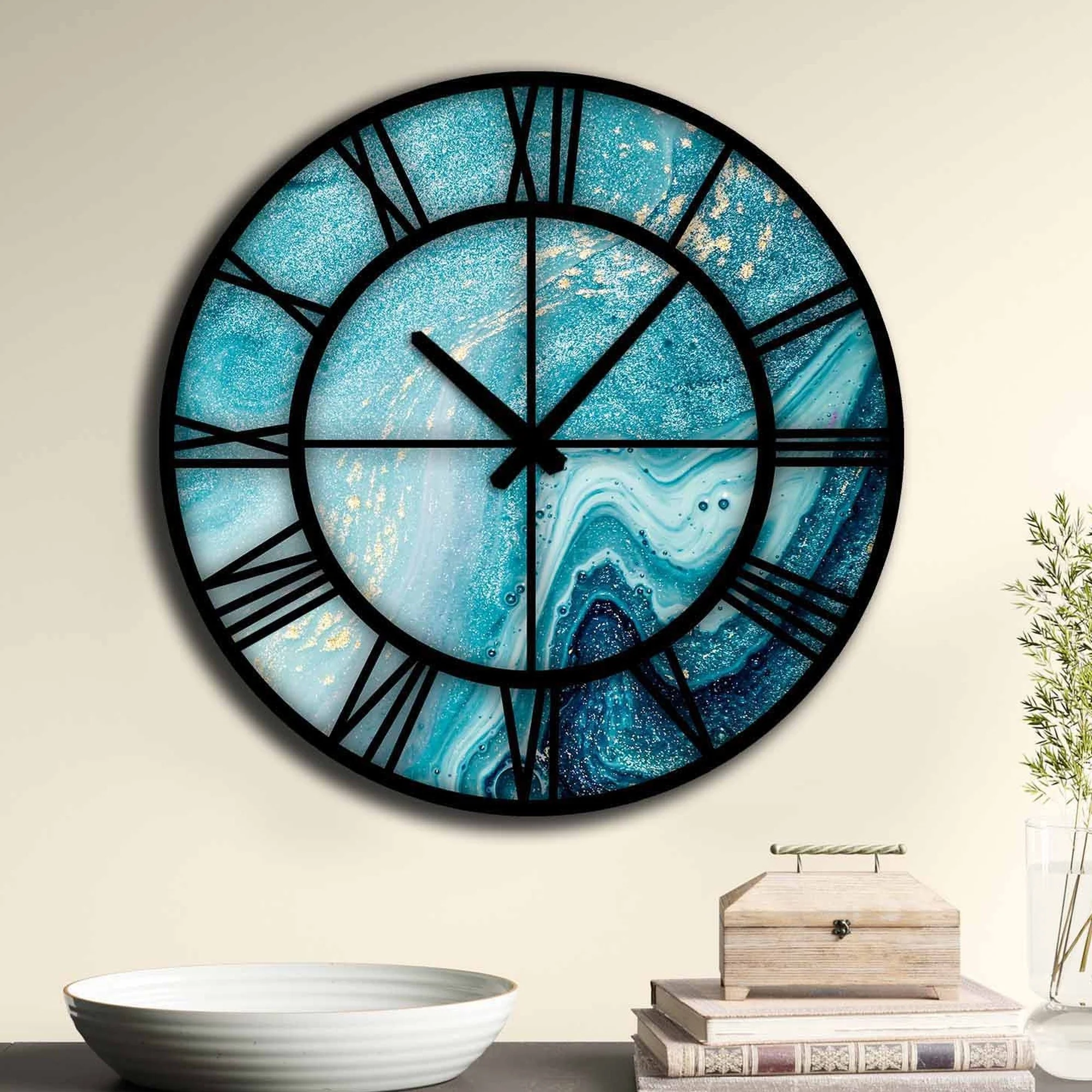 Reloj Mdf Decorativo Azul - Image 2