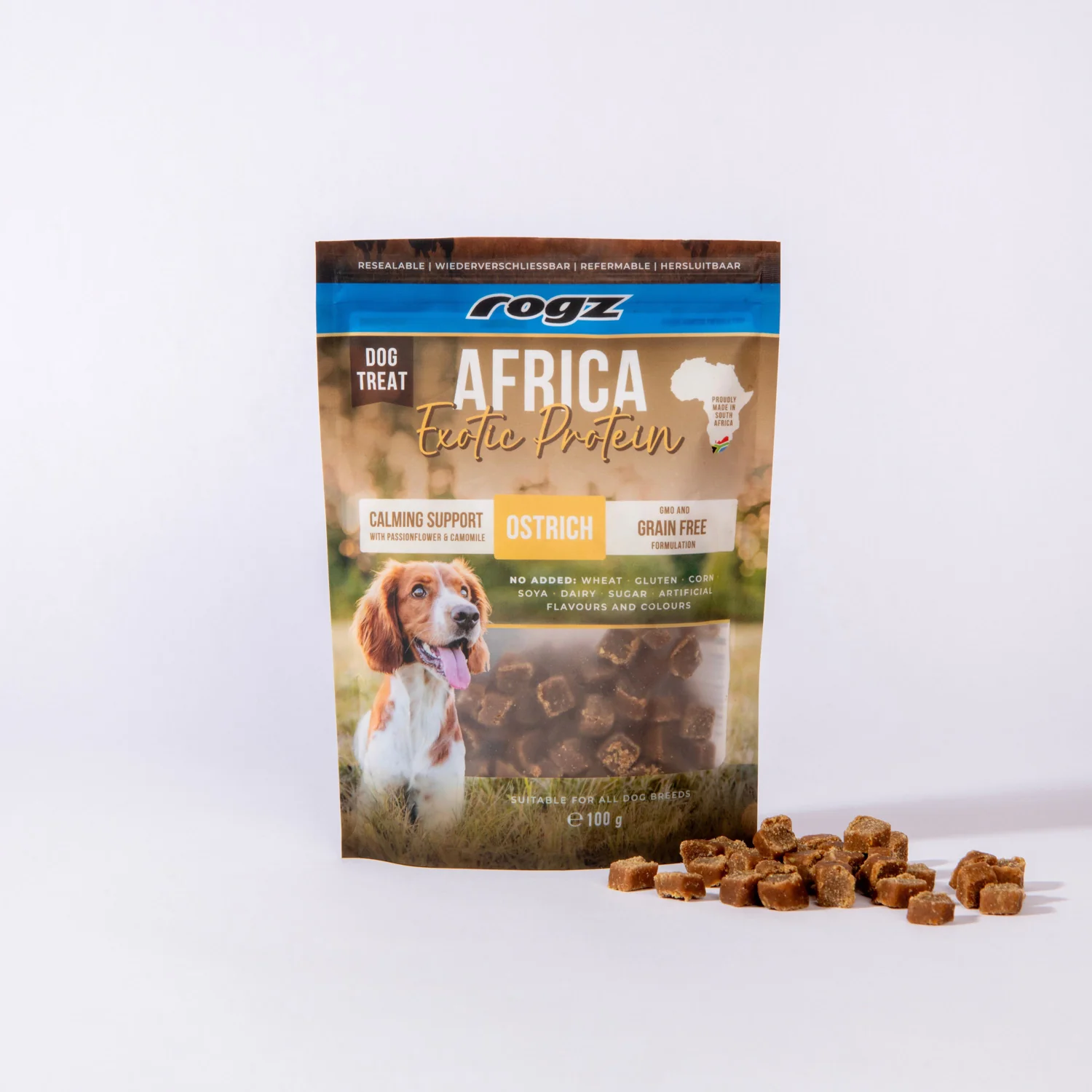Rogz Snack Calmante Para Perros De Avestruz 6x100g Sin Cereales - Image 2