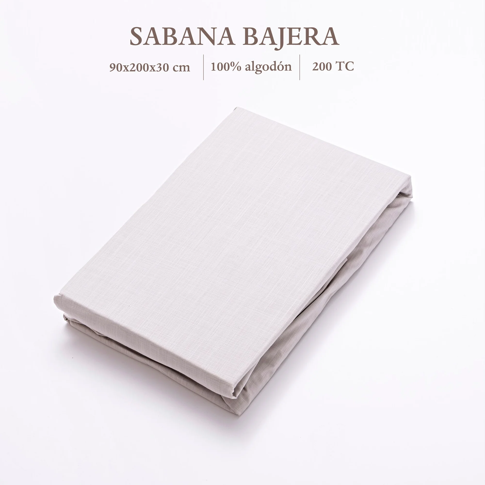 Sábana Bajera 90x200+30cm 100% Algodón Gris Claro Scalpers Home - Image 2