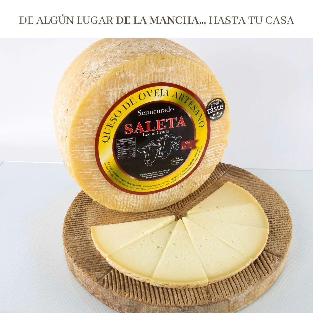 Saleta® Queso Semicurado Entero De Oveja Con Caja Gourmet (1,3 Kg) | Elaboración Artesana Quesos De La Mancha - Image 4
