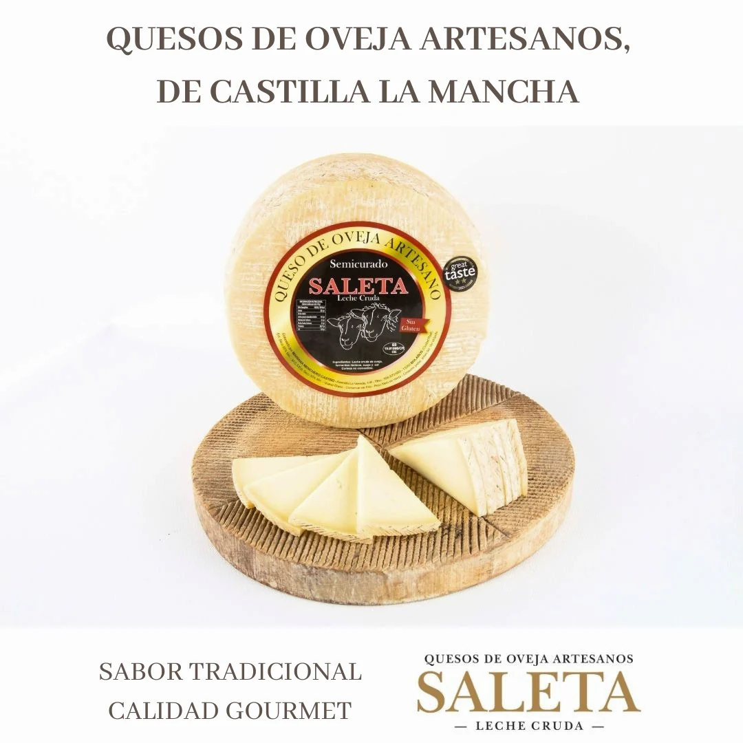 Saleta® Queso Semicurado Entero De Oveja Con Caja Gourmet (1,3 Kg) | Elaboración Artesana Quesos De La Mancha - Image 6