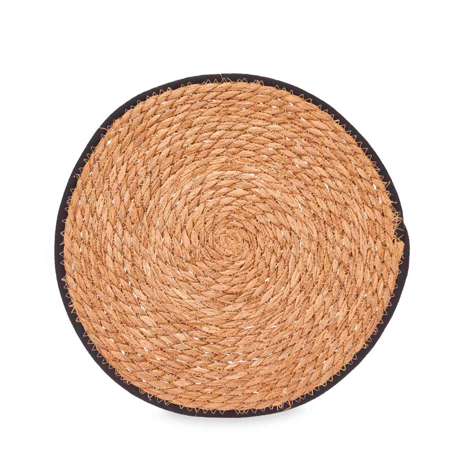 Salvamantel Esparto Borde Tela Negro 35c Colección Kinvara - Image 3