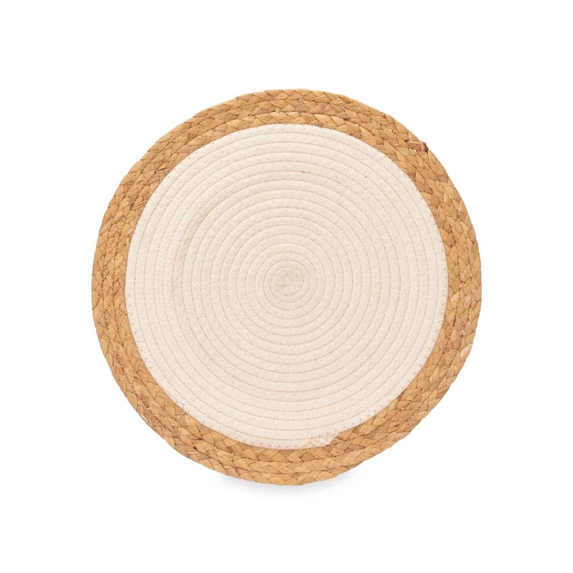 Salvamantel Esparto Espiral Tela Blanco Colección Kinvara
