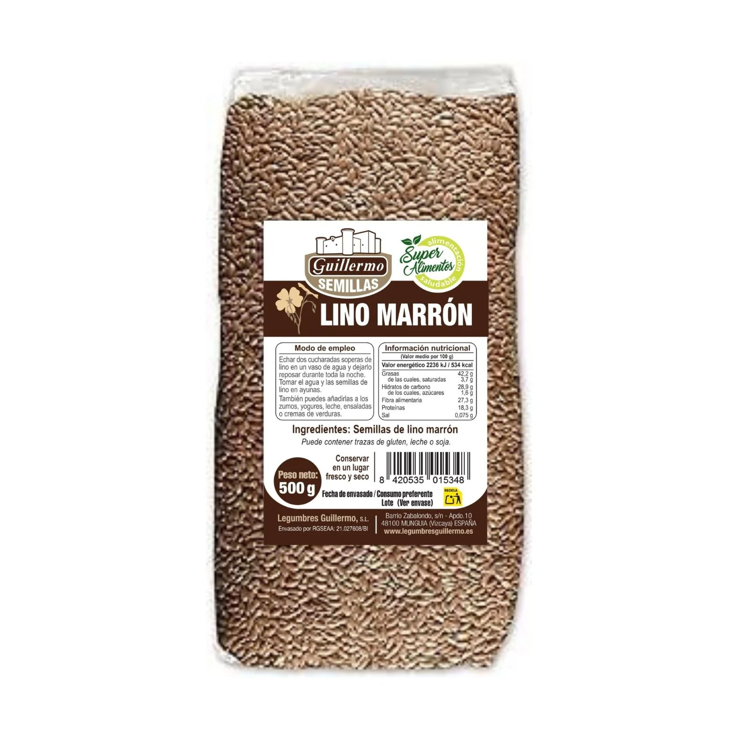 Semillas De Lino Marrón - 500 G