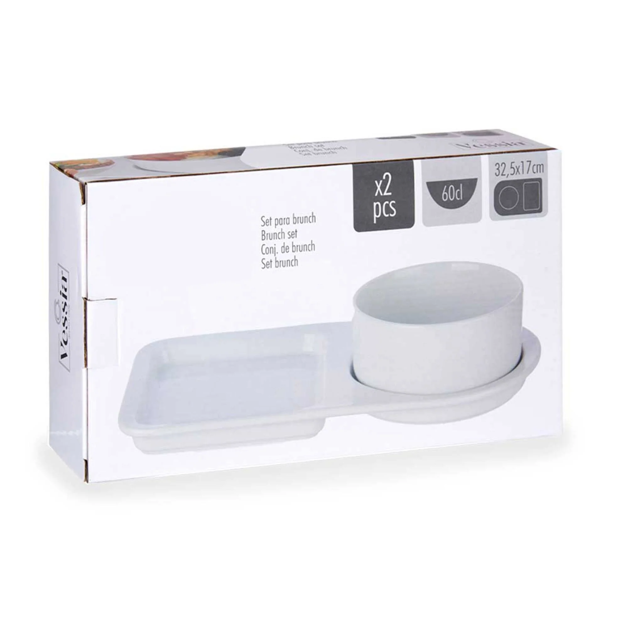 Set 2 Pzs Bol Y Plato Porcelana Brunch Colección Vessia - Image 5