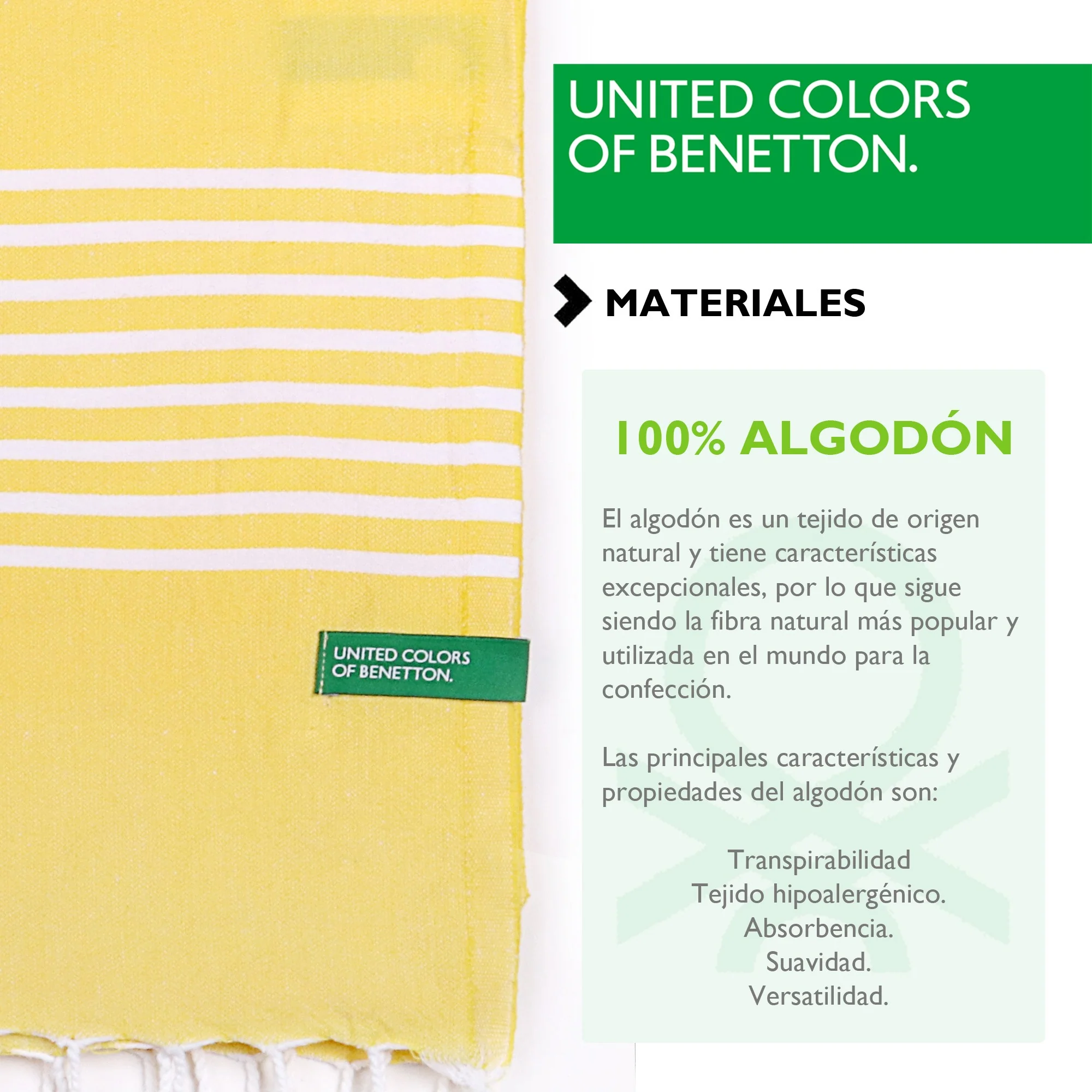 Set 2 Toallas Benetton Hamman 80x165cm 170gsm 100%algodon Amarillo Casa Benetton - Image 2
