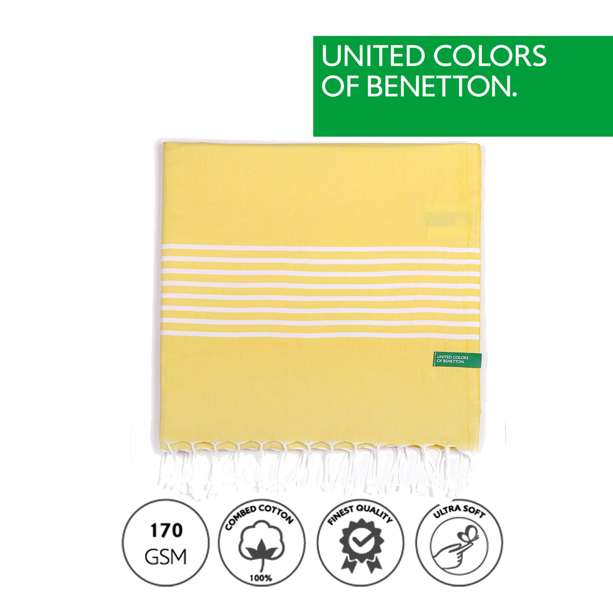 Set 2 Toallas Benetton Hamman 80x165cm 170gsm 100%algodon Amarillo Casa Benetton - Image 4
