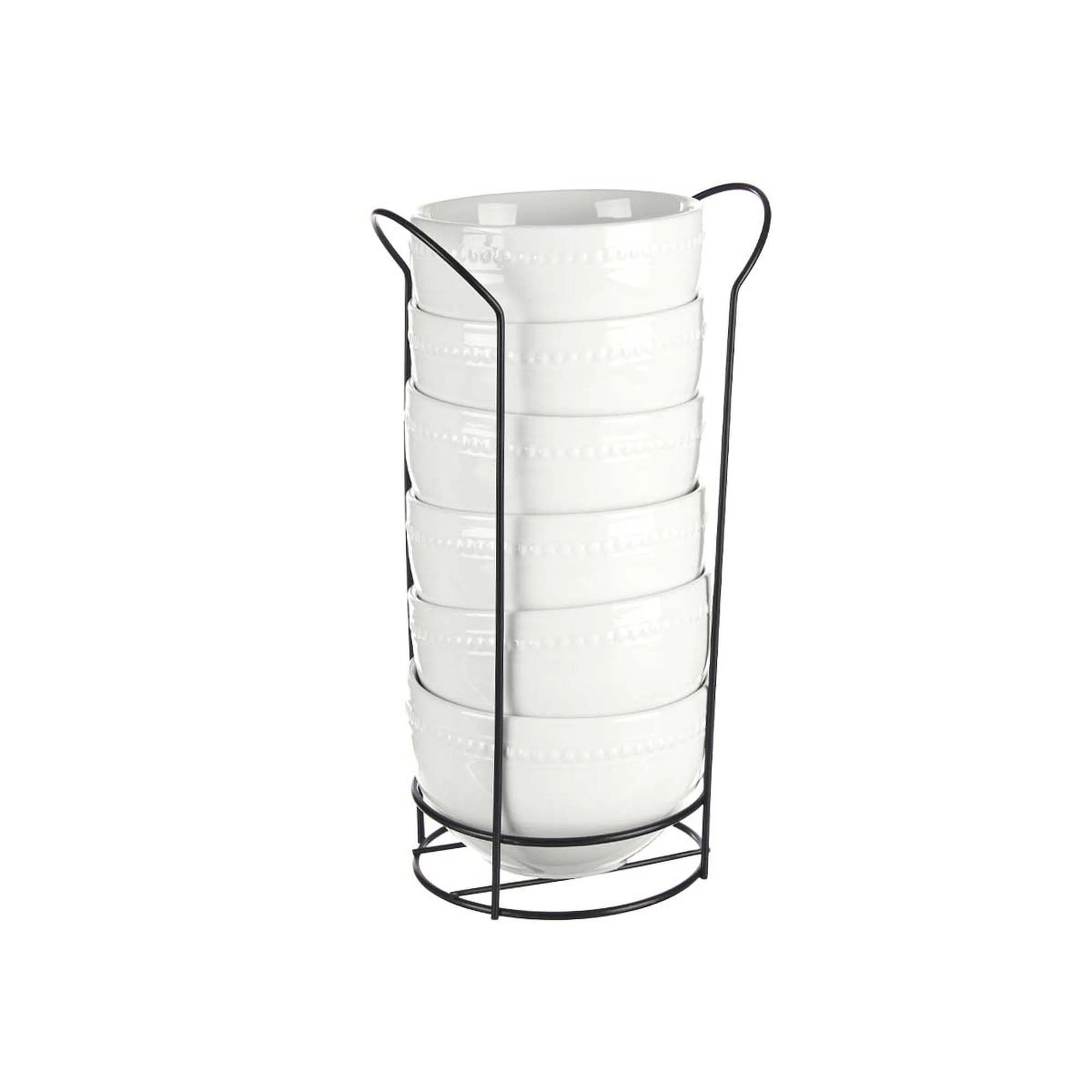 Set 6 Bol Porcelana Blanca 800ml C Sopor Colección Vessia