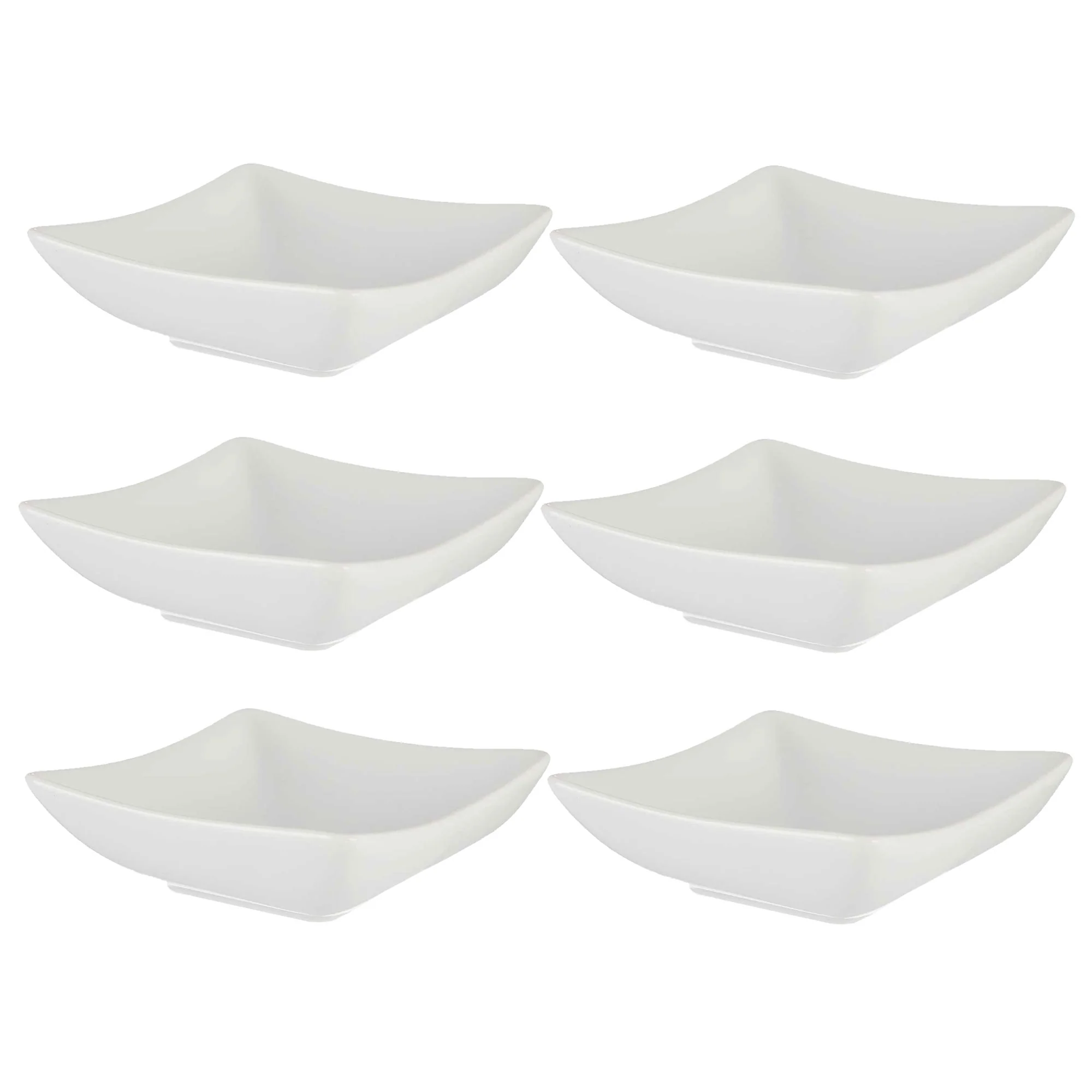 Set 6 Cuencos Porcelana Blanca Aperitivo Colección Vessia