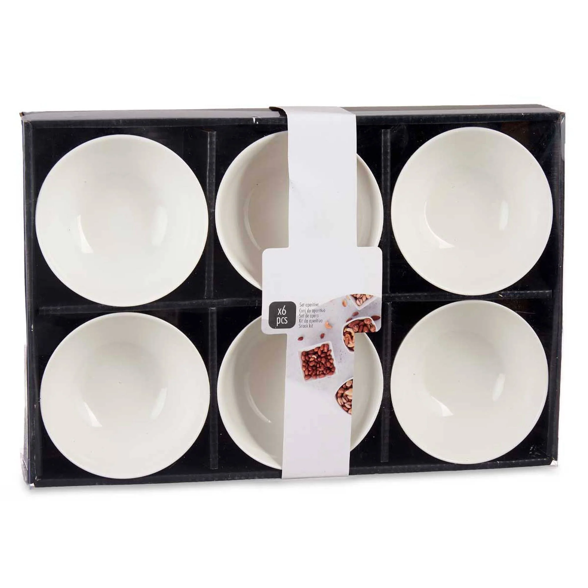 Set 6 Cuencos Porcelana Blanca Aperitivo Colección Vessia - Image 6