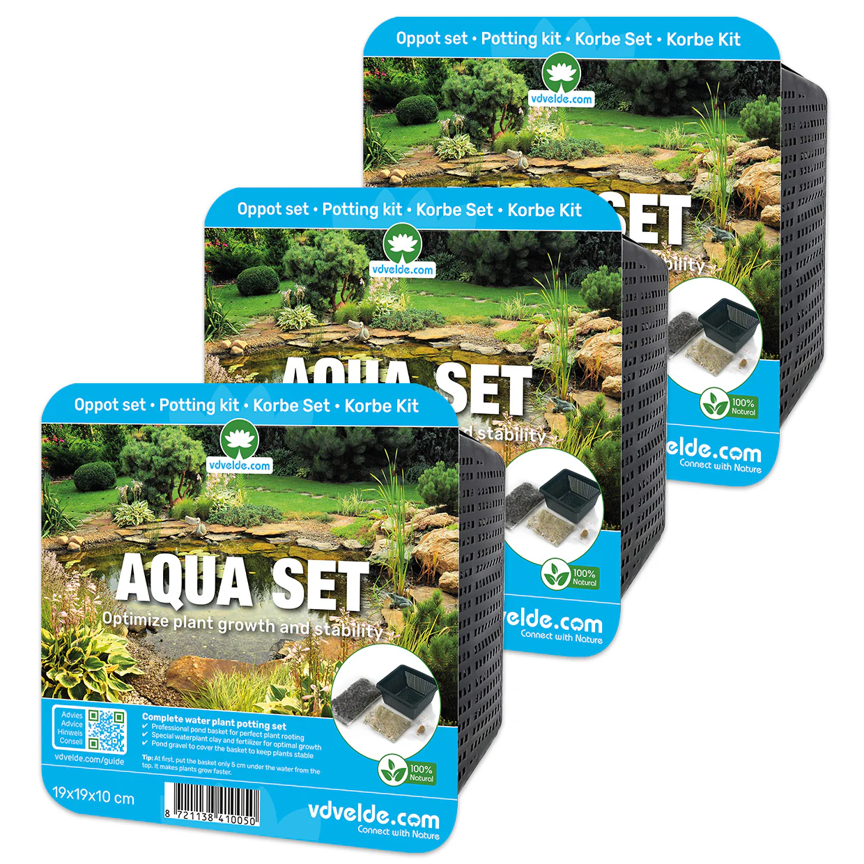 Set Aqua De 3 Piezas: Cestas, Sustrato, Arcilla, Fertilizante Y Grava