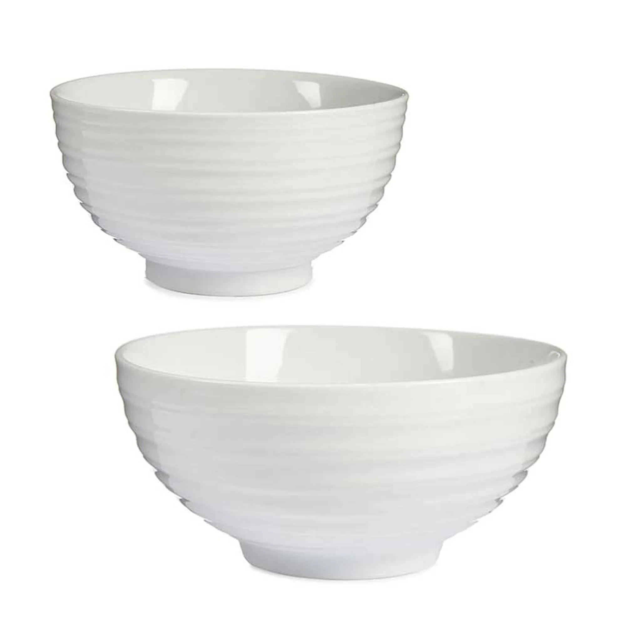 Set Bol Grande Y Pequeño Blanco Colección Vessia