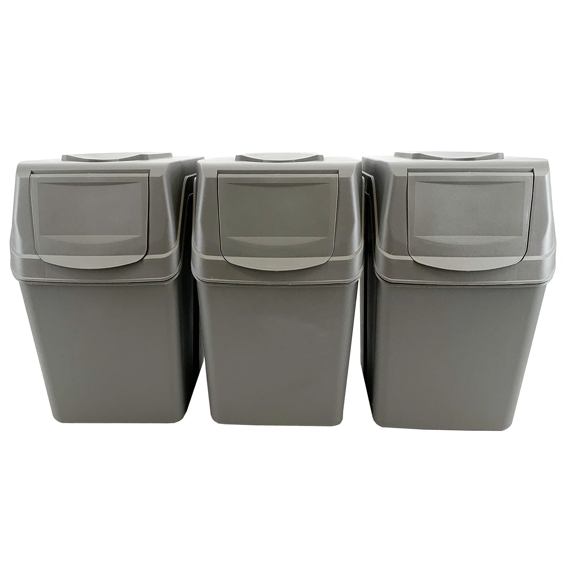 Set De 3 Cubos De Basura Keden Sortibox Para Reciclado, Gris, Volumen 3x25l - Image 3