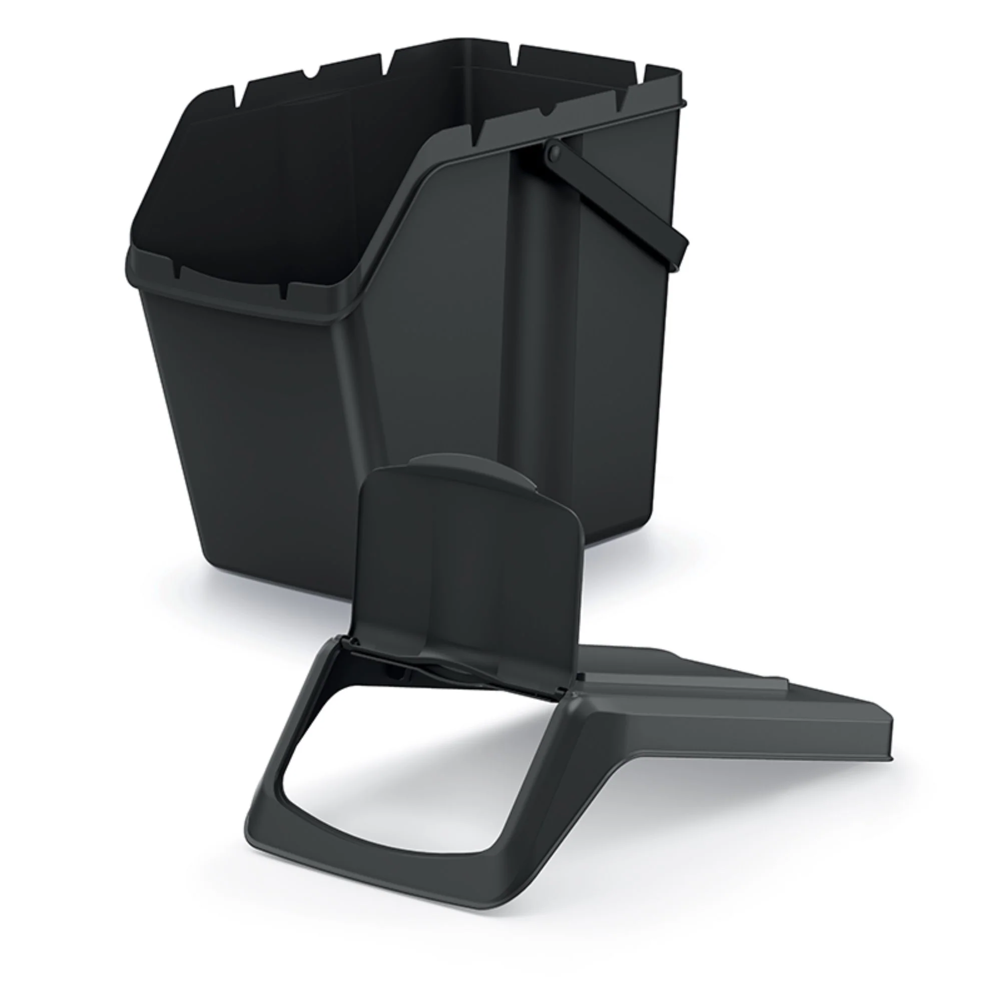 Set De 4 Cubos De Basura Keden Sortibox Para Reciclado, 100% Plástico Reciclado, Negro, Volumen 4x25l - Image 3