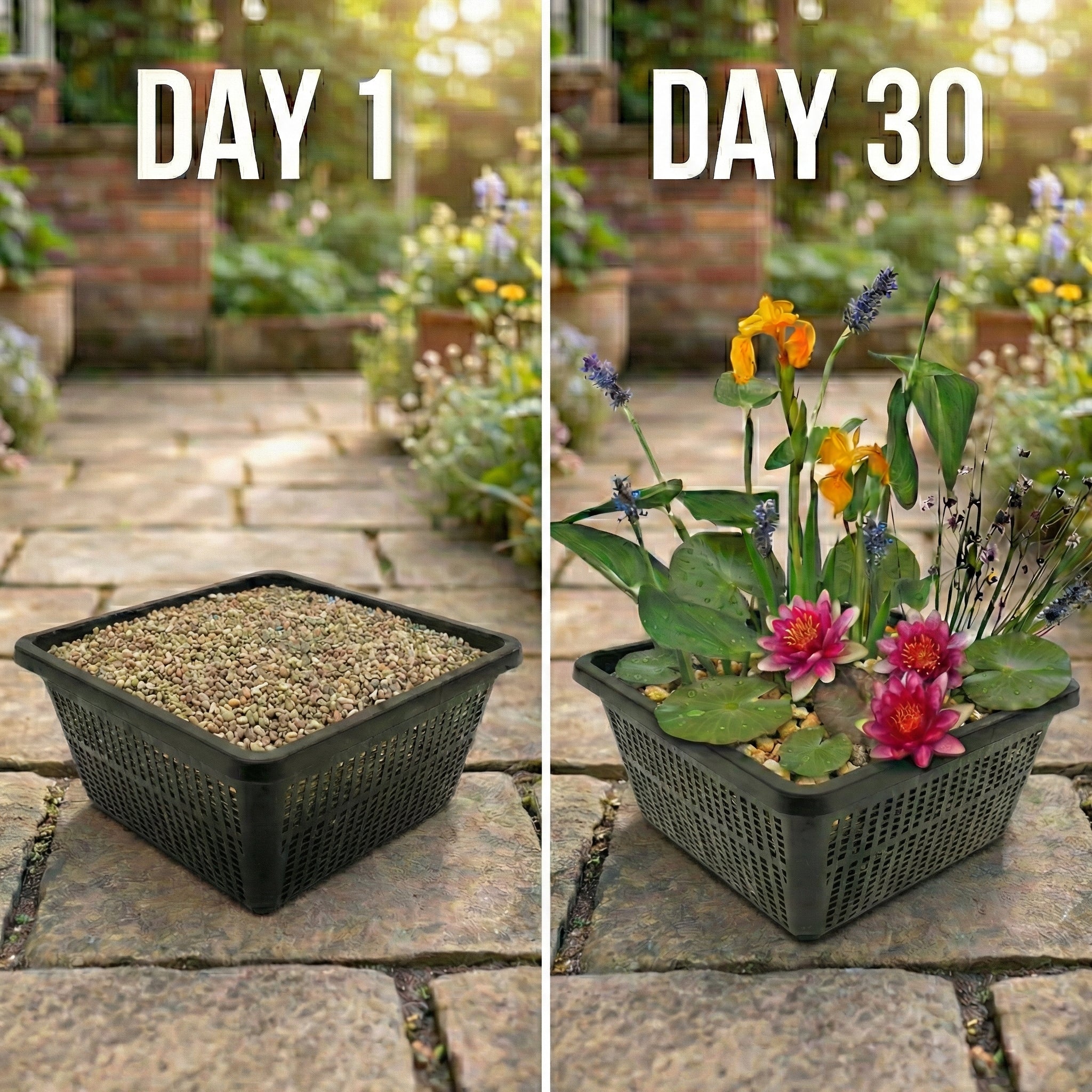Set De Plantas Para Miniestanque Rojo - 4 Plantas Acuáticas, Cesta Para Plantas, Sustrato Y Fertilizante - Image 3