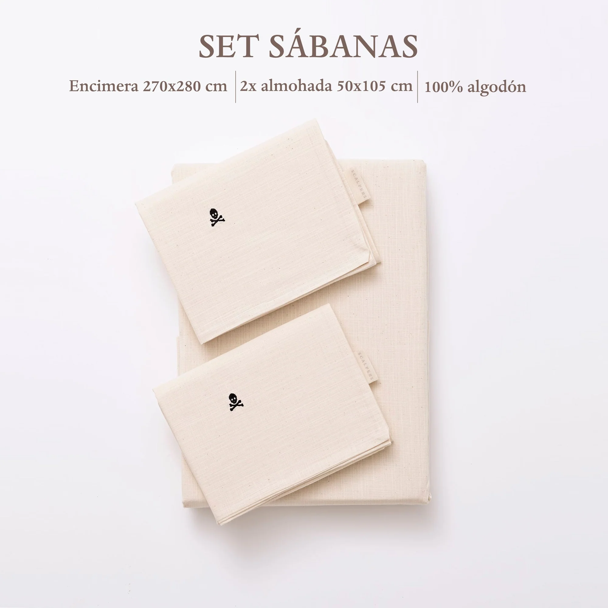Set Sábanas Ocre (encimera 270x280cm + 2 Fundas De Almohada 50x105cm) 100% Algodón Scalpers Home - Image 2