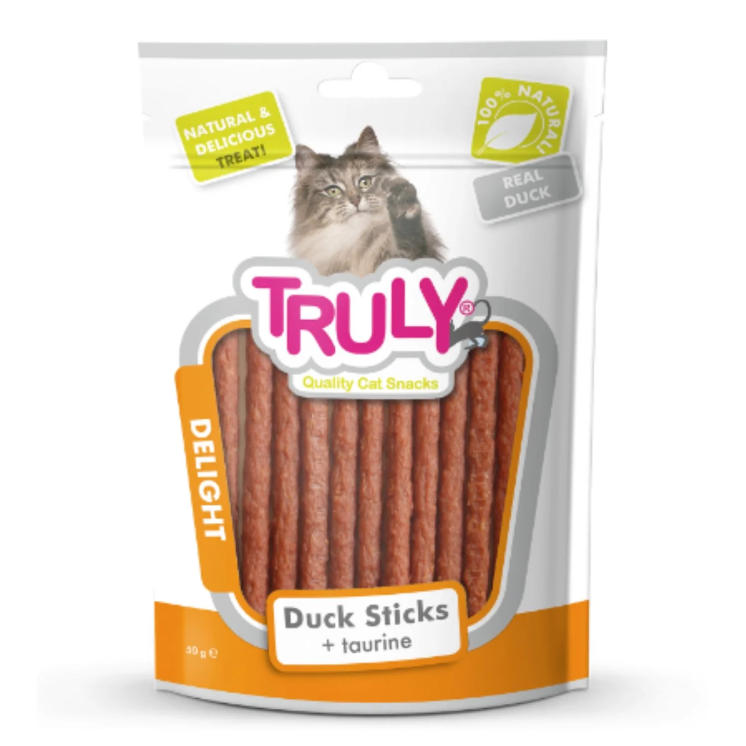 Snack En Barrita Para Gato Rico En Pato Con Taurina Truly 20 Bolsas X 50 Gr