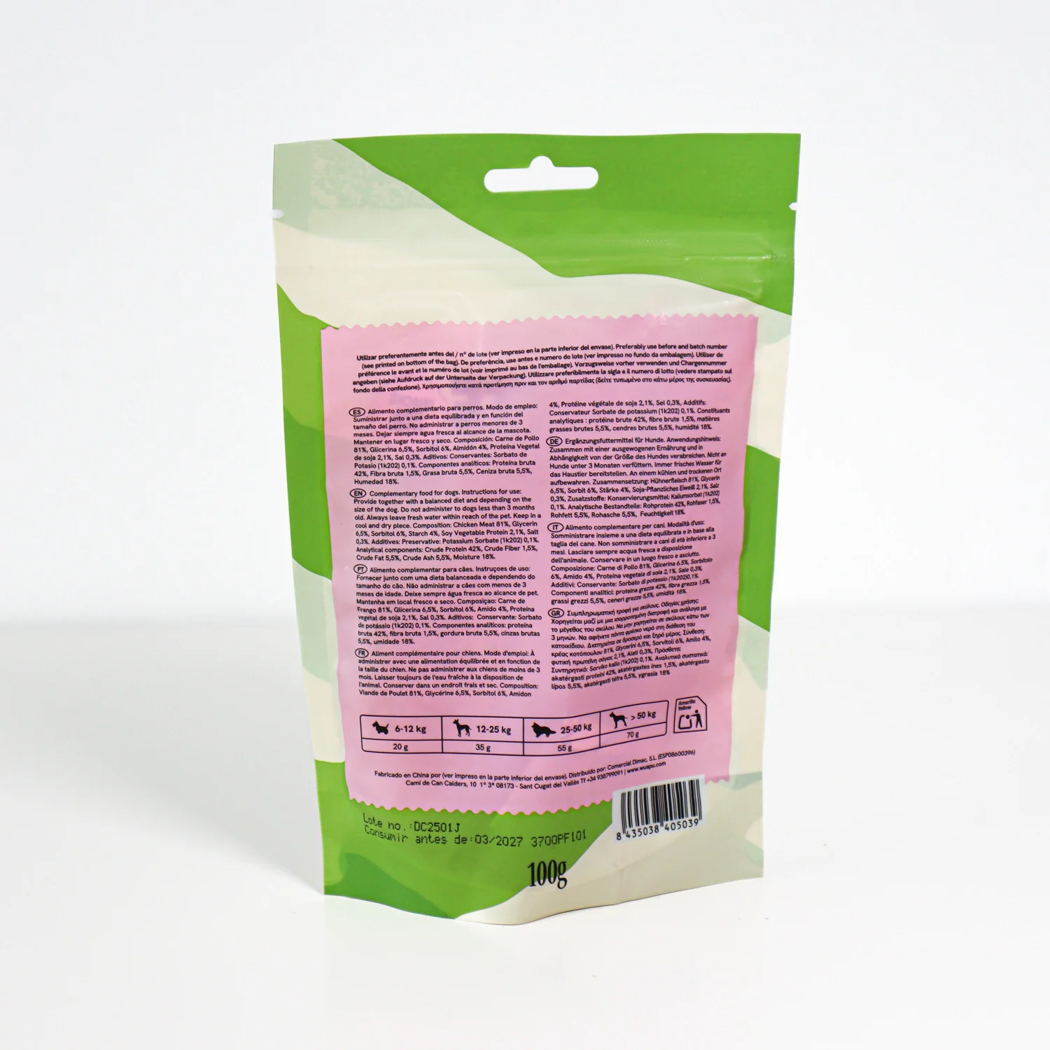 Snack Natural Para Perro Filete De Pollo Desecadas Wuapu 12x100gr - Image 4