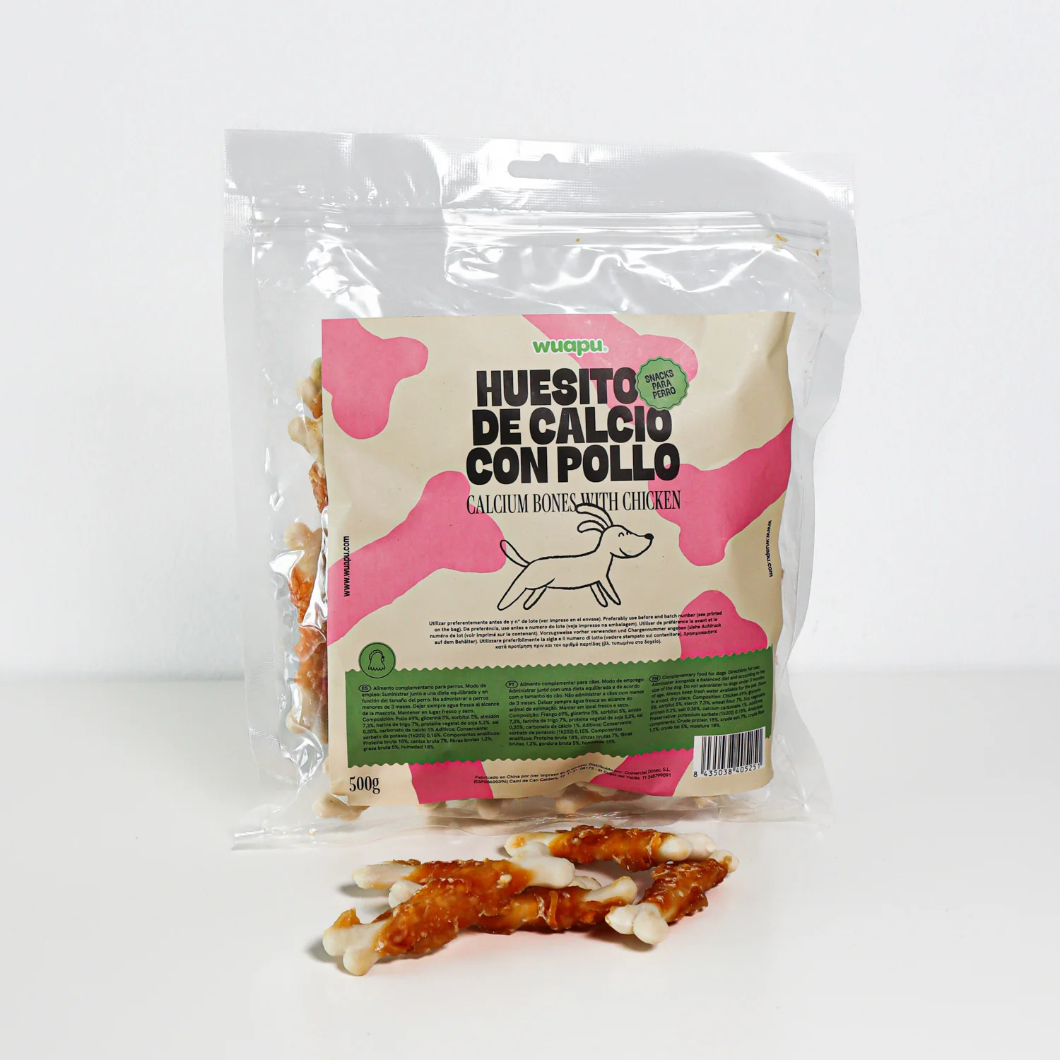 Snack Natural Para Perro Huesitos De Calcio Con Pollo Wuapu 500gr - Image 4