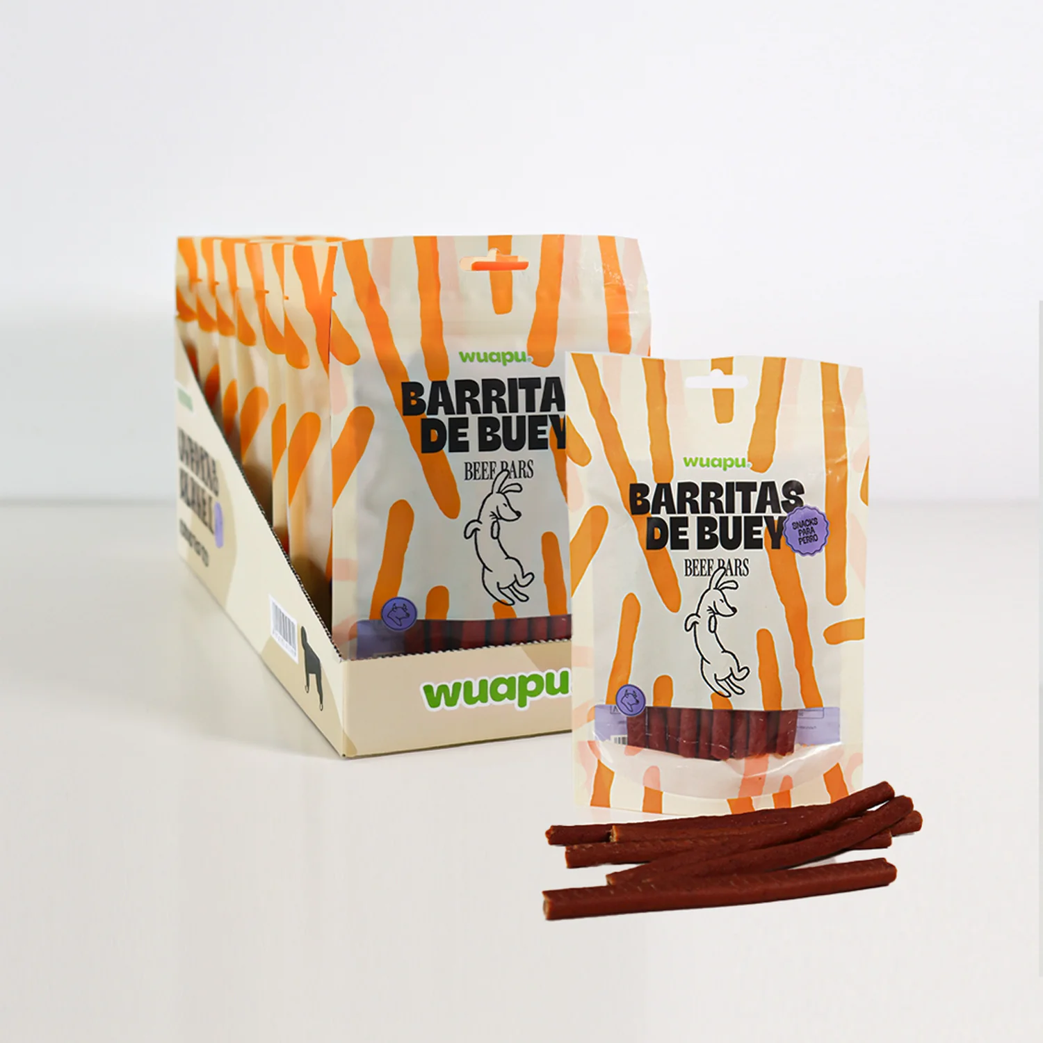 Snack Para Perro En Barritas Semihúmedas De Cordero 12 Paq X (100gr) Wuapu