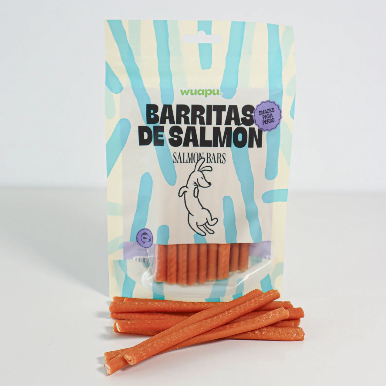 Snack Para Perro En Barritas Semihúmedas De Salmón 12 Paq X (100gr) Wuapu - Image 3