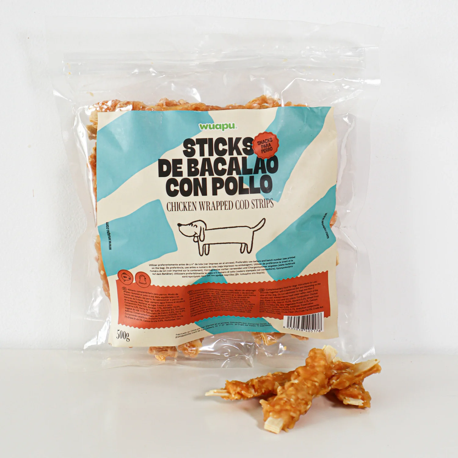 Snack Para Perro En Stick De Bacalao Con Pollo Desecado Wuapu 12x100gr - Image 4