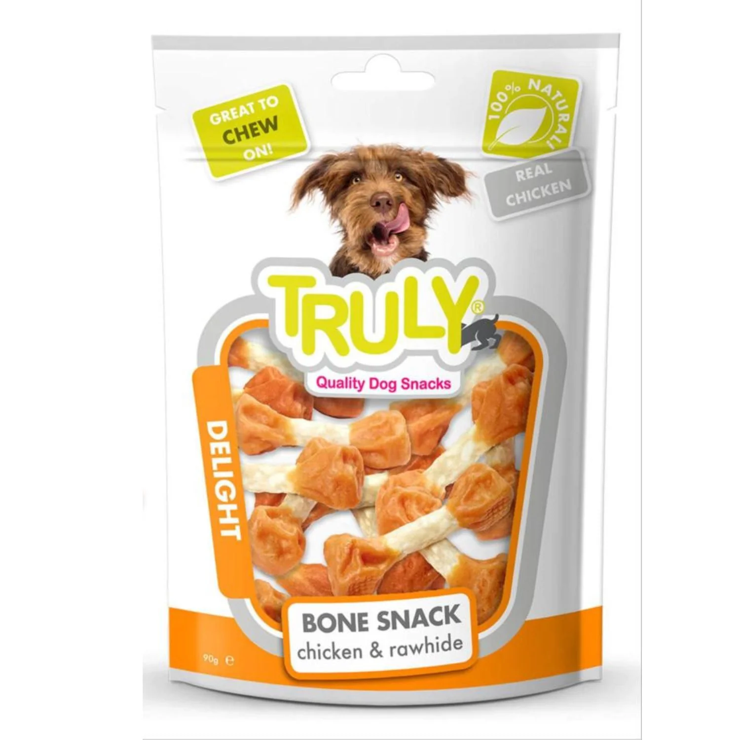 Snack Para Perro Huesitos De Calcio Con Pollo Truly 15 Bolsas X 90gr