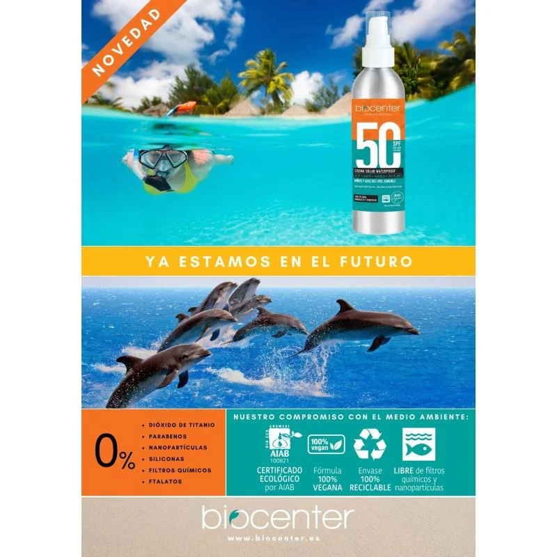 Spray solar alta protección UVA SPF 50 ecológica, vegana, sin nanopartículas 125 ml - Image 2