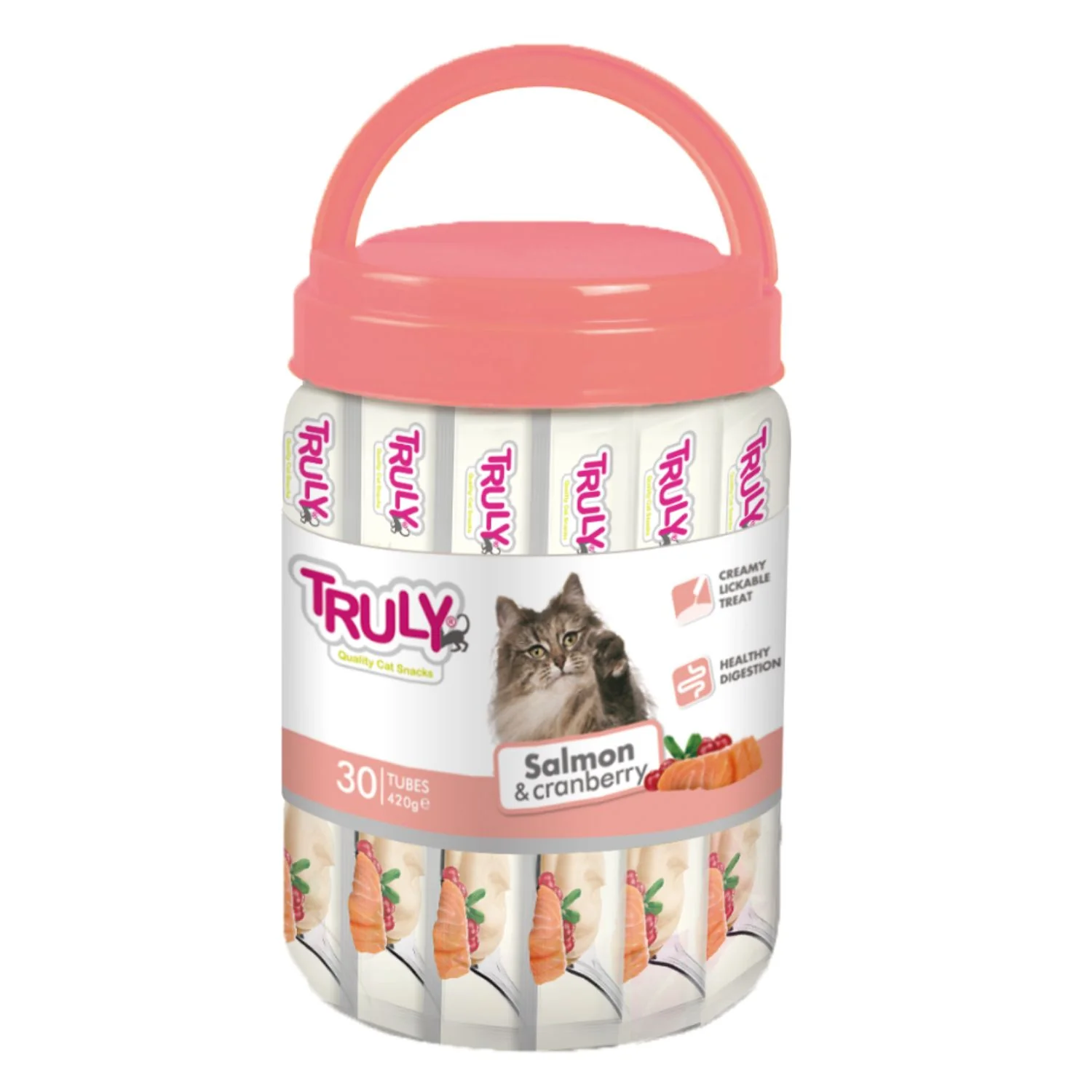Stick De Crema Para Gato De Salmon Y Arandano Truly 30 Sticks X 14 Gr