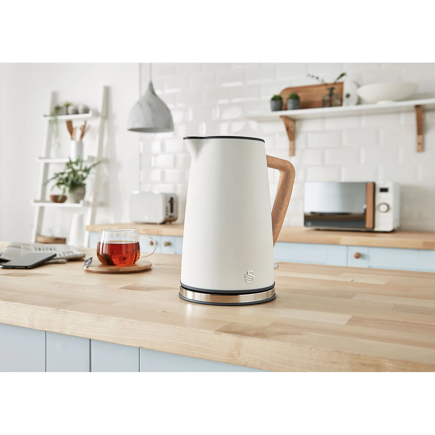 Swan Nordic Set Desayuno, Hervidor Agua 1,7 L, Tostadora Ranura Ancha 2 Rebanadas, Diseño, Stp2090whtneu, Blanco 2200w - Image 3