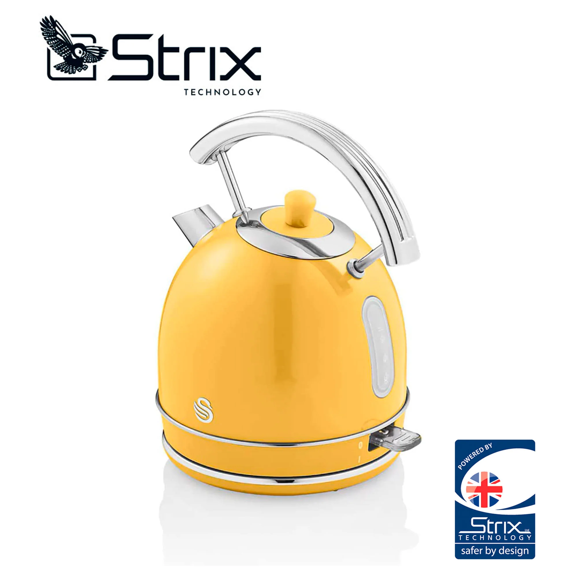 Swan Retro Hervidor Agua Eléctrico, 1,8 L, Resistencia Oculta Acero Inoxidable, Inalámbrico, Sk14630yelneu,amarillo - Image 4