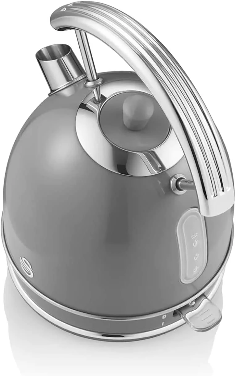 Swan Retro Hervidor Agua Eléctrico, 1,8 L, Resistencia Oculta Acero Inoxidable, Sin Bpa, Inalámbrico, Sk14630grneu,gris - Image 5