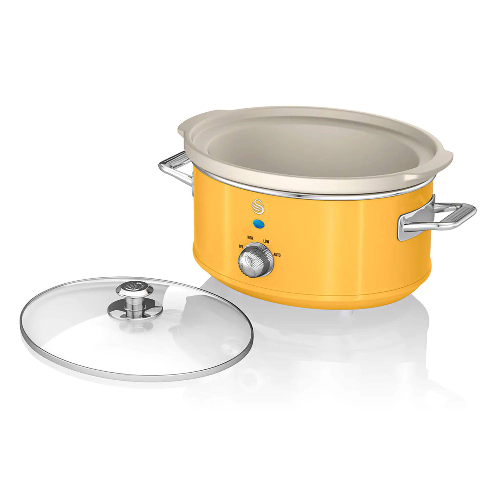 Swan Retro Olla Cocción Lenta, 6,5l, Recipiente Extraíble Antiadherente Cerámica Libre Pfoa, Sf17031yelneu, Amarillo - Image 4