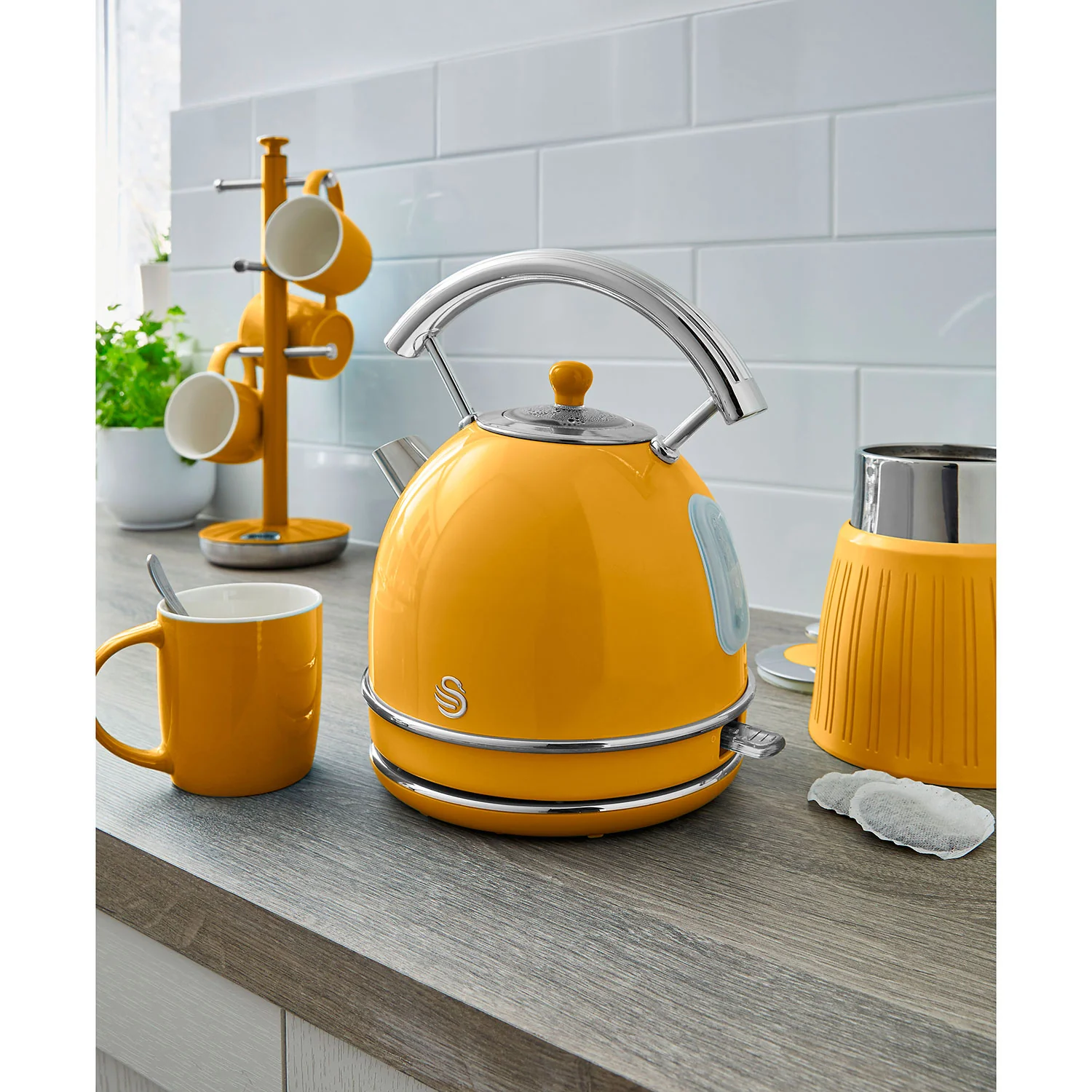 Swan Retro Set Desayuno Hervidor De Agua 1,8 L Inalámbrico, Tostadora 2 Rebanadas Anchas,vintage,stp7050yelneu,amarillo - Image 3