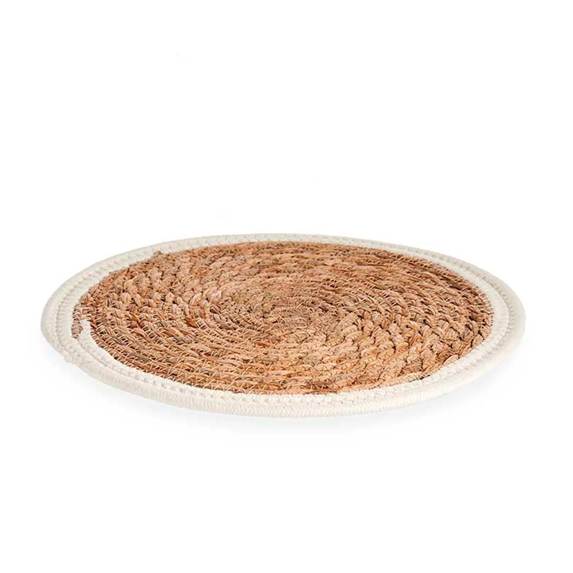 Tapete Natural Borde Blanco 30cm Colección Kinvara