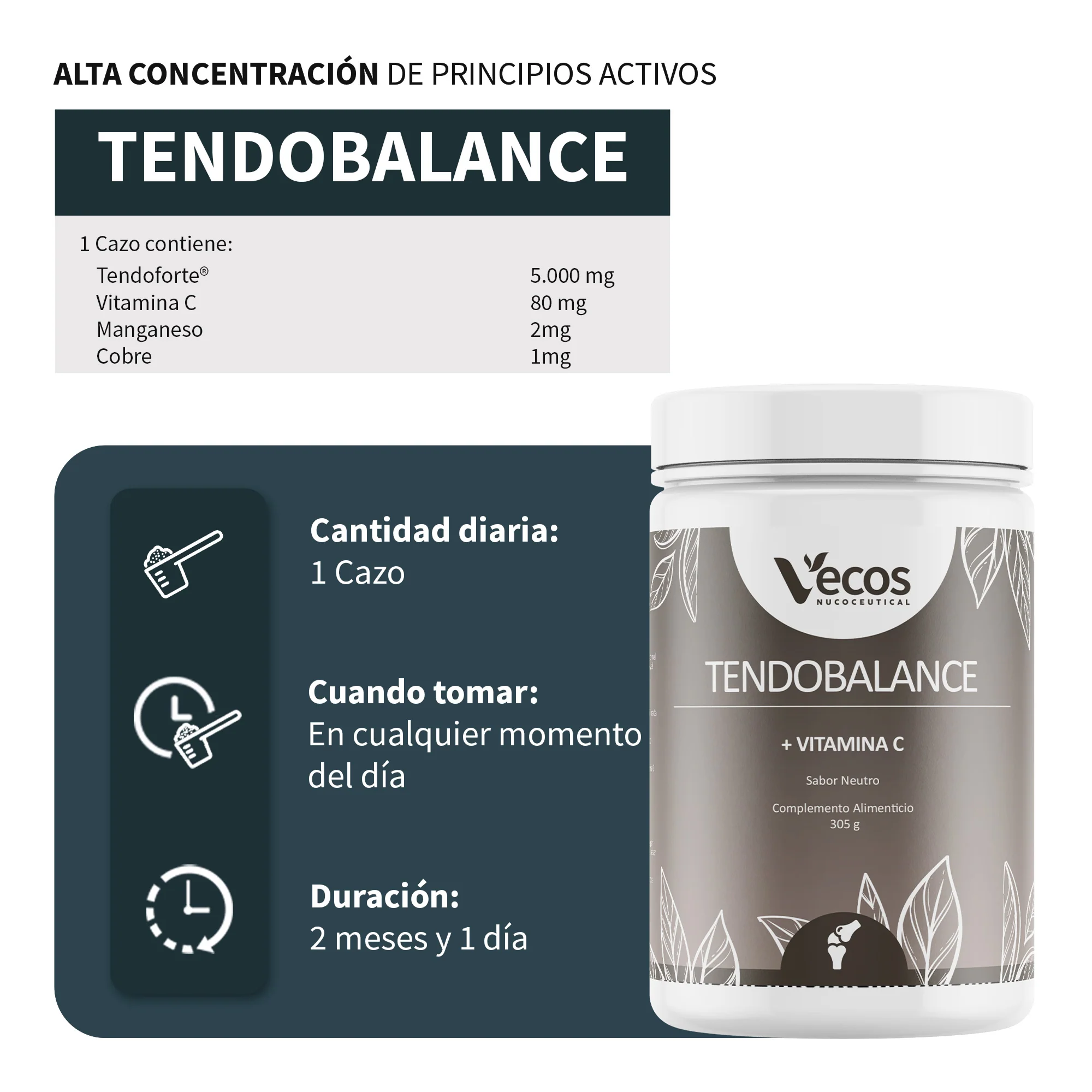 Tendobalance Vecos 300 G | Articulaciones Y Tendones | Colágeno Tendoforte® 5000 Mg - Image 3