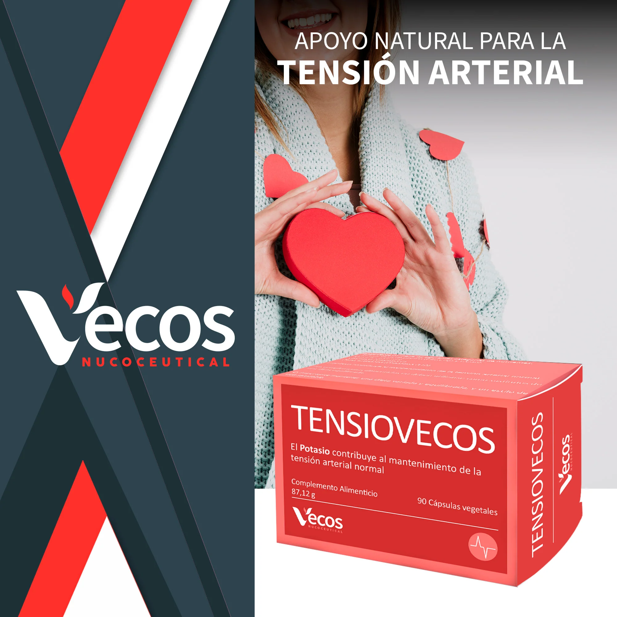 Tensiovecos Vecos 90 Cápsulas | Corazon Saludable Y Antioxidantes | Potasio + Olivo + Ajo - Image 2