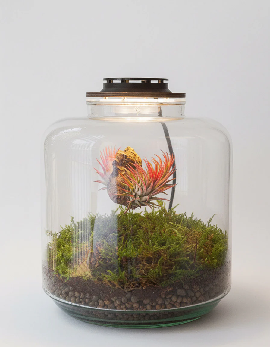 Terrario Con Tillandias | Jardín Eterno Lumi 19 x 20 cm