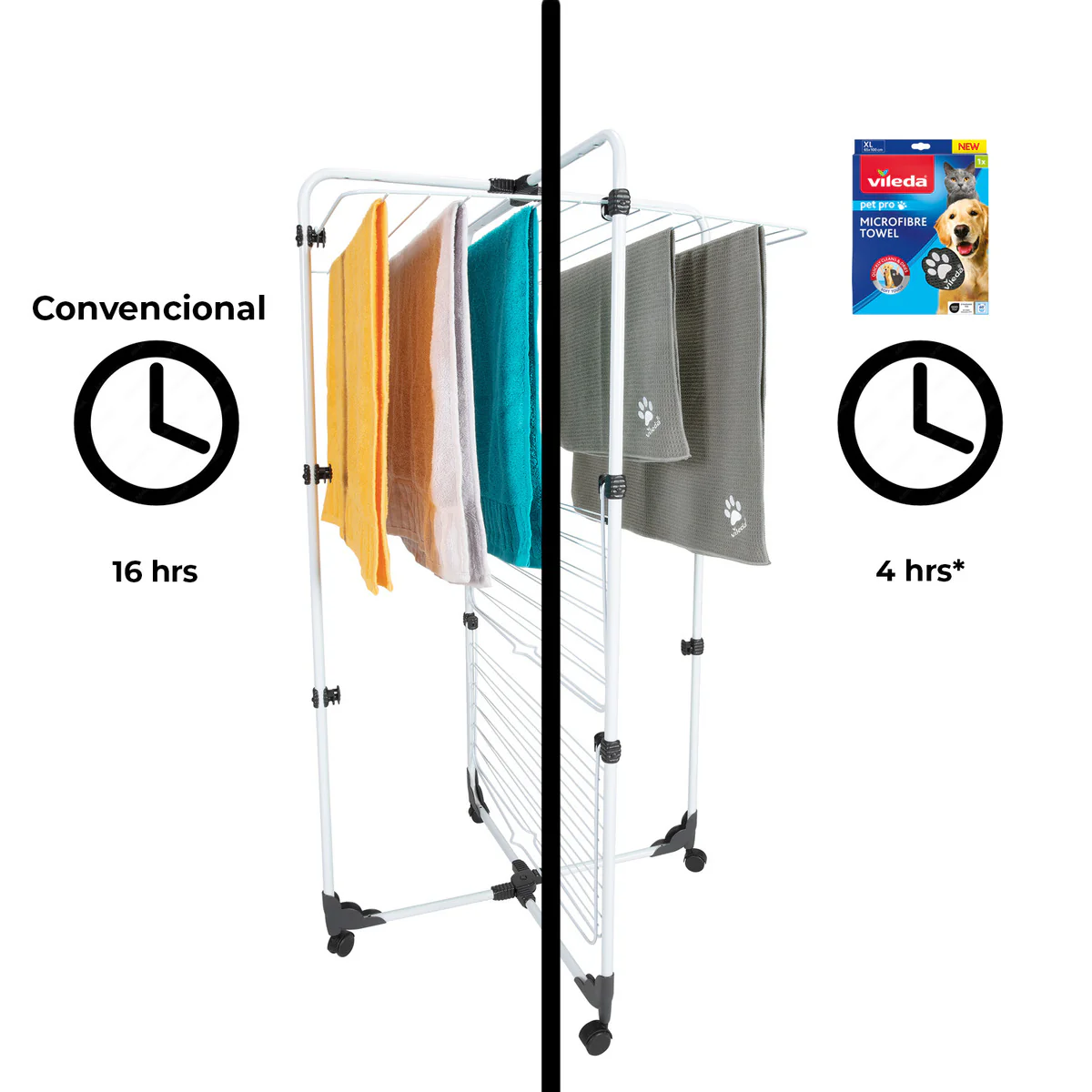 Toalla MF Pet Pro XL, 65 cm x 100 cm, Vileda Gris - Image 4