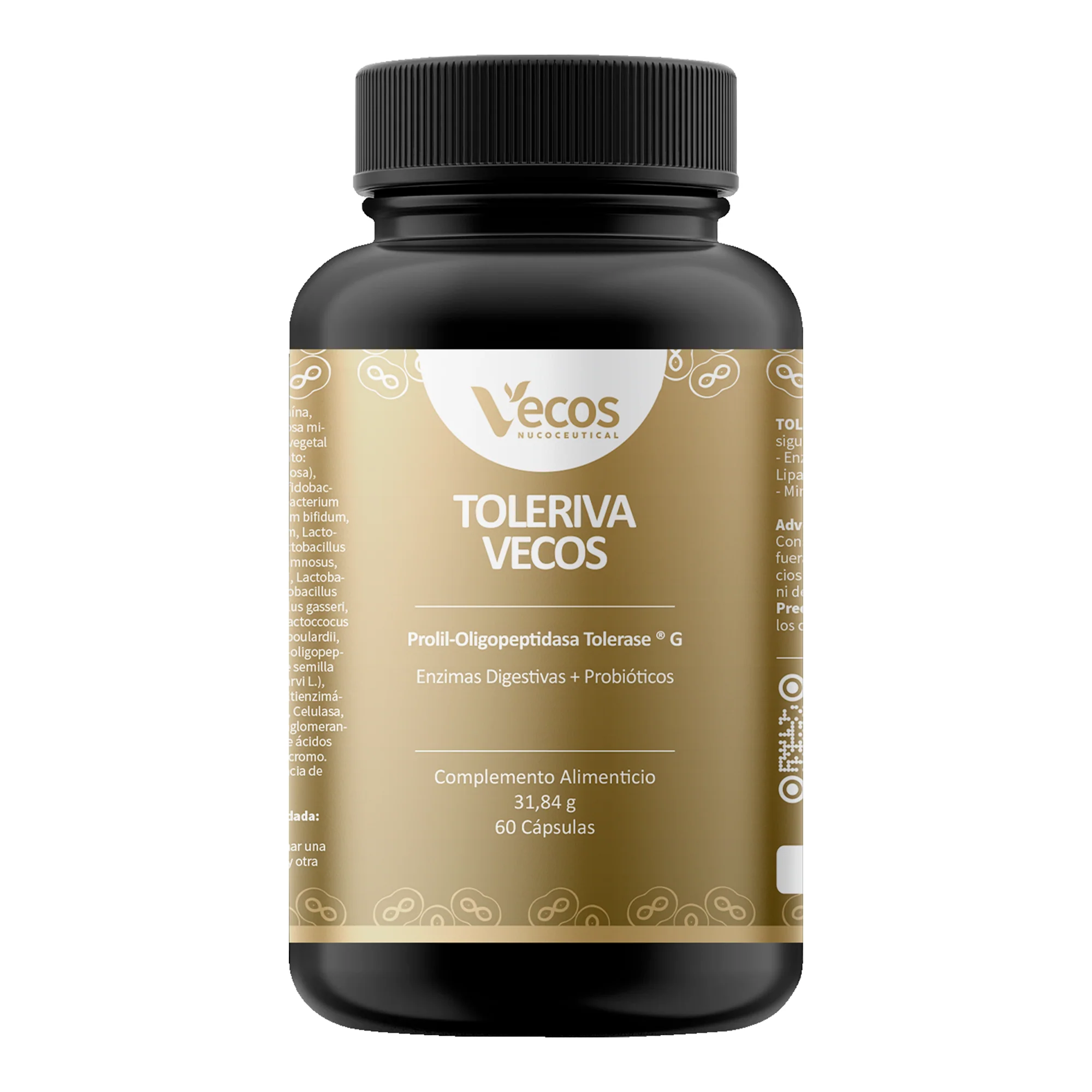 Toleriva Vecos 60 Cápsulas | Digestión Y Enzimas Digestivas | Probióticos, Lactasa Y Bromelaína