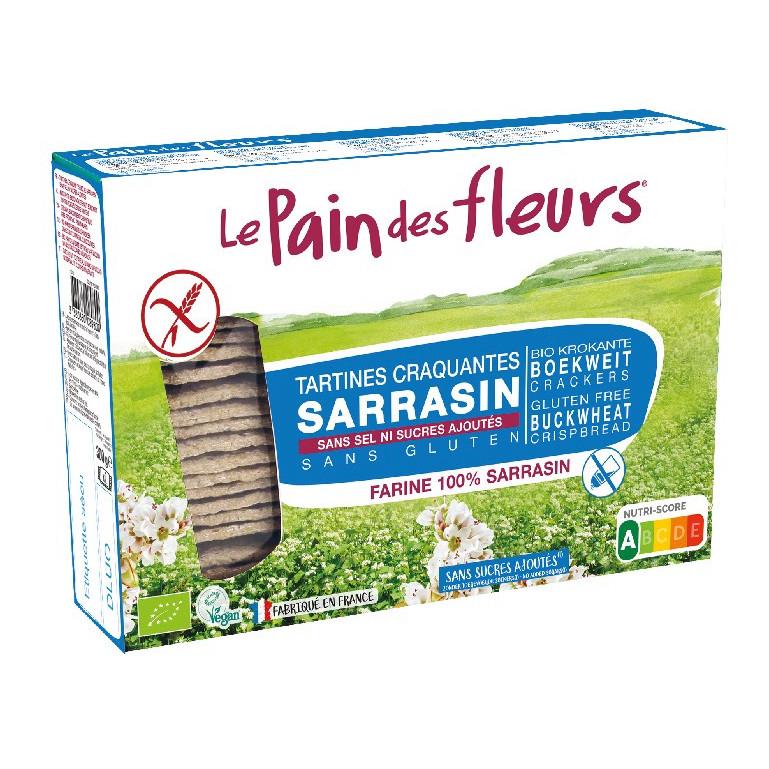 Tostadas Crujientes Crakers de Trigo Sarraceno sin sal sin gluten BIO Le Pain de Fleurs  150 g