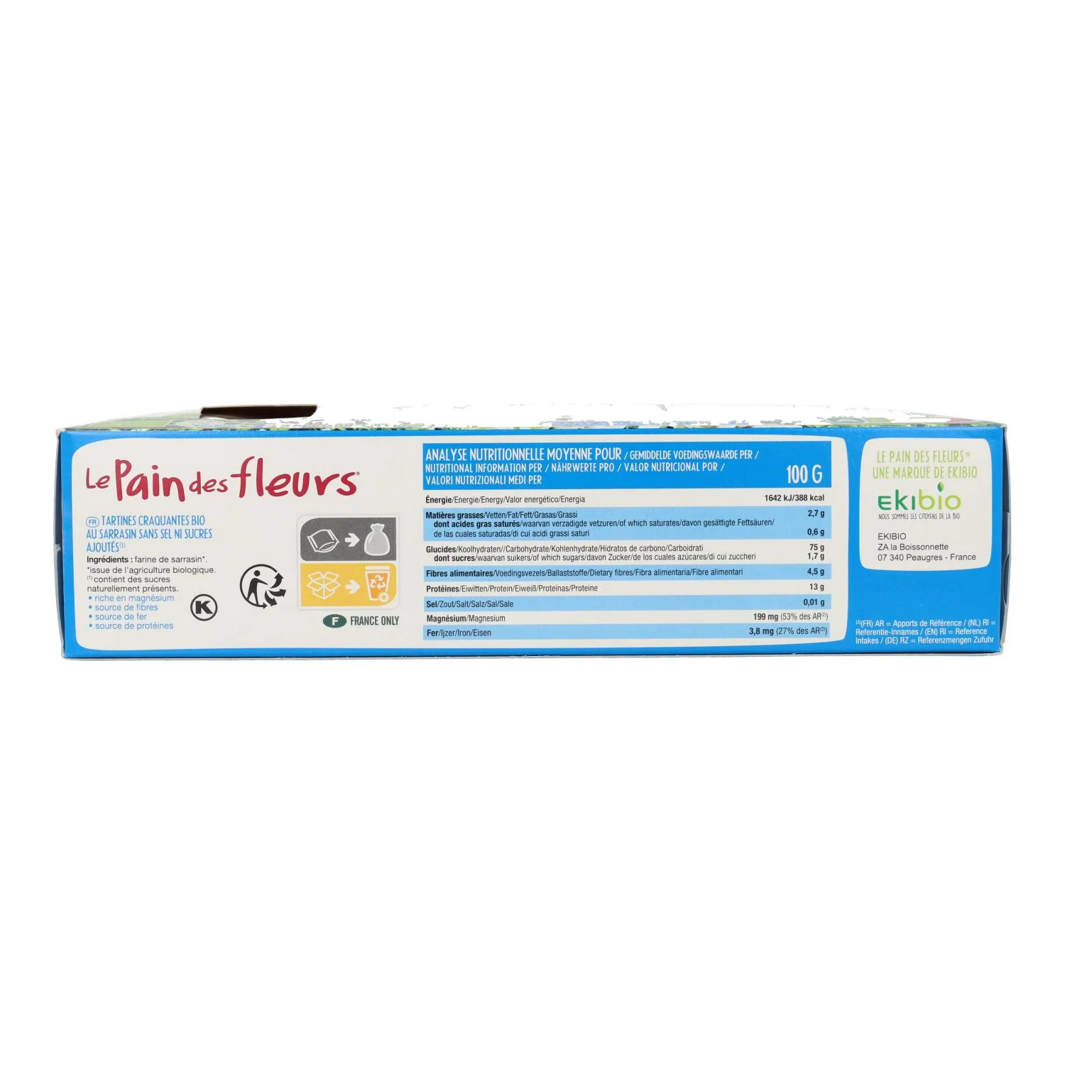 Tostadas Crujientes Crakers de Trigo Sarraceno sin sal sin gluten BIO Le Pain de Fleurs  150 g - Image 4