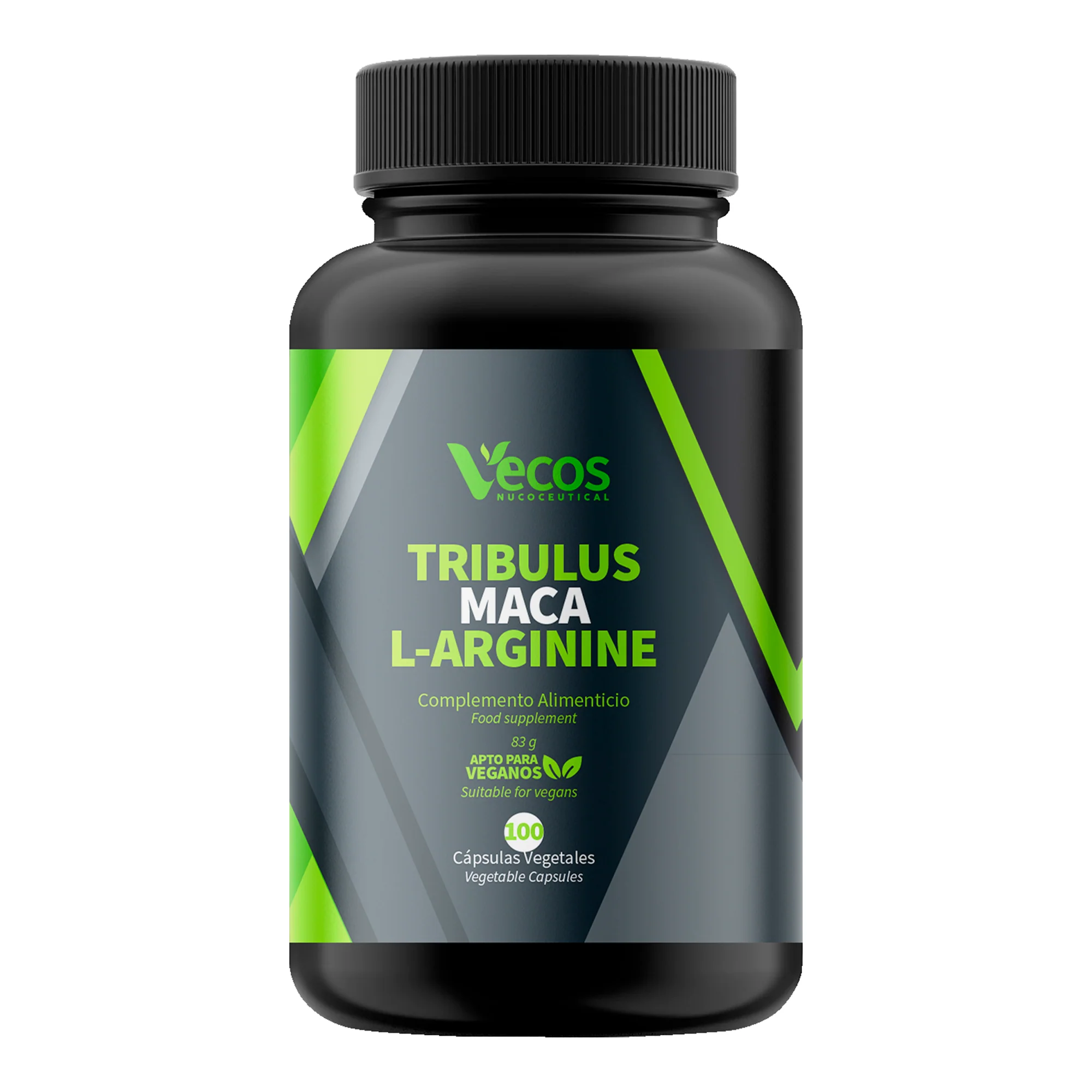 Tribulus + Maca + L-arginina Vecos 100 Cápsulas | Rendimiento, Energía Y Libido Masculina