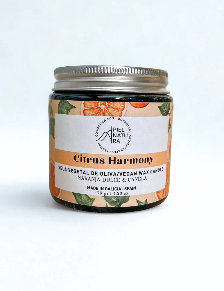 Vela Aromática Natural Naranja Y Canela Citrus Harmony Piel Natura