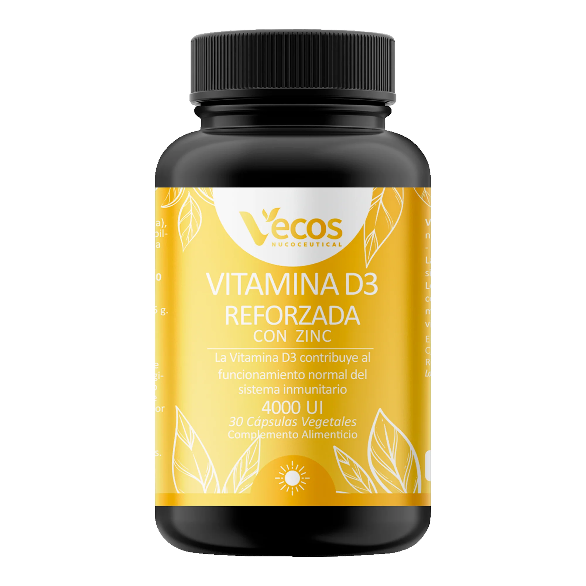 Vitamina D3 100 Μg + Zinc Vecos 30 Cápsulas | Sistema Inmunitario Y Huesos