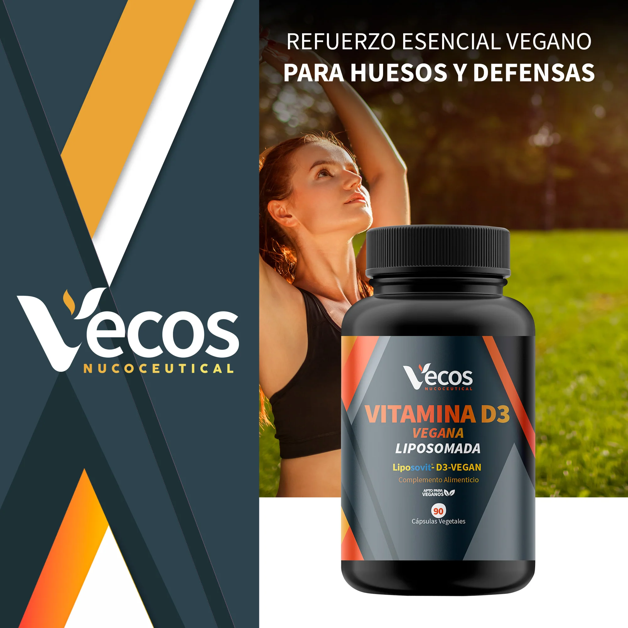 Vitamina D3 Vegana Liposovit® Vecos 90 Cápsulas | Salud Ósea E Inmune | 2000 Ui Por Cápsula - Image 2