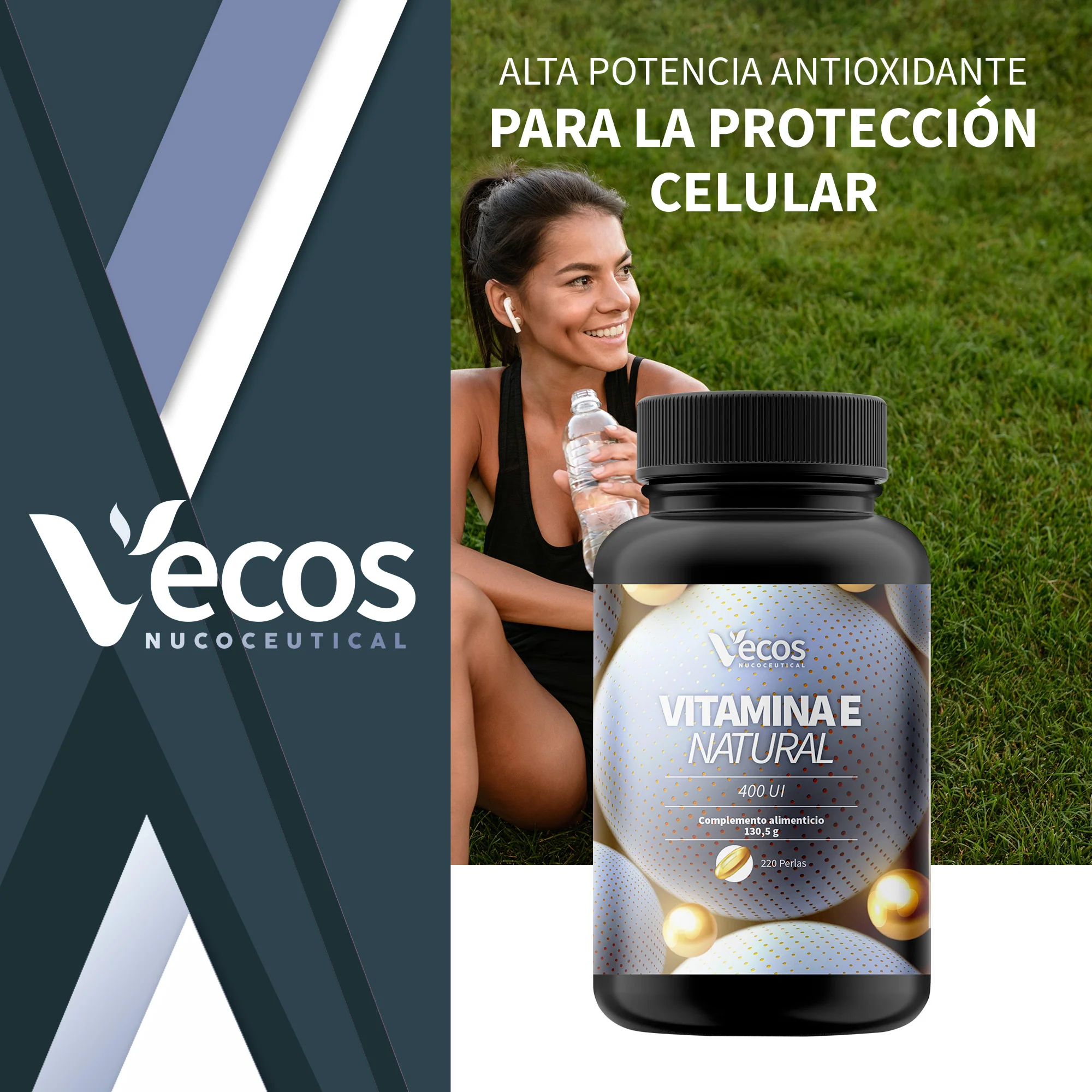 Vitamina E Natural 400 Ui Vecos | Protección Celular Y Antioxidante | D-alfa Tocoferol - Image 2